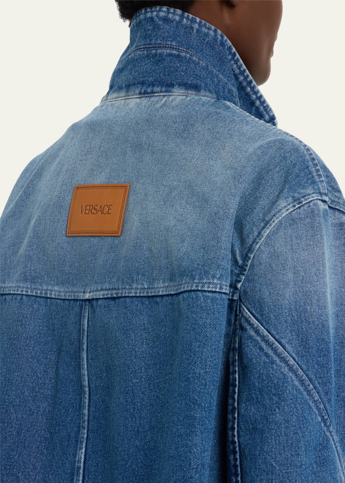 Versace Denim Jacket with Special Compound Bergdorf Goodman