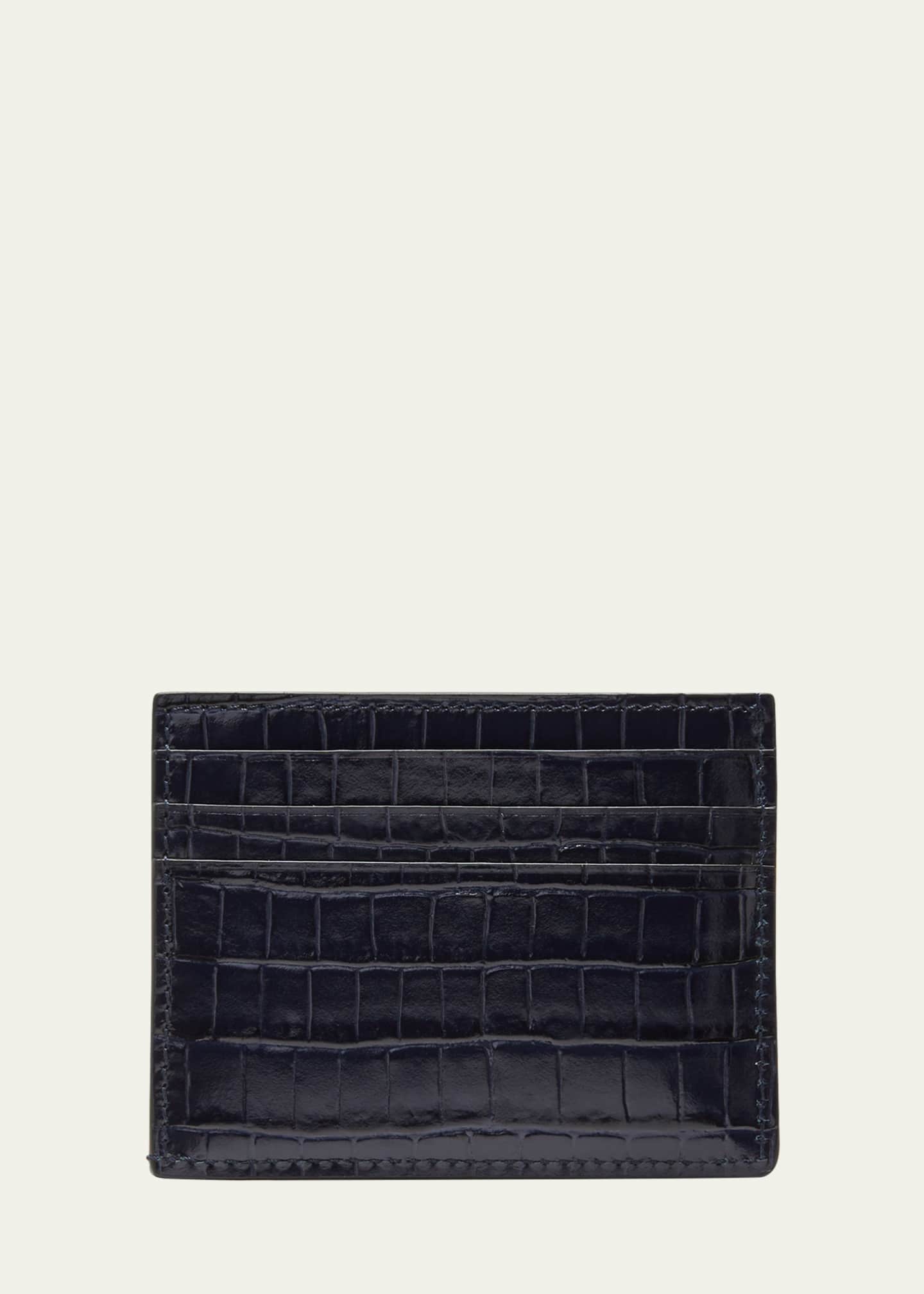 TOM FORD Men s Croc Printed T Line Card Holder Bergdorf Goodman