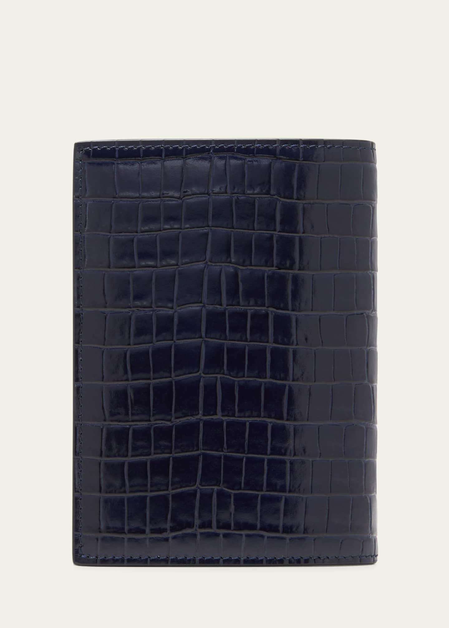 Tom Ford Men's Croc-effect Leather T-Line Passport Holder