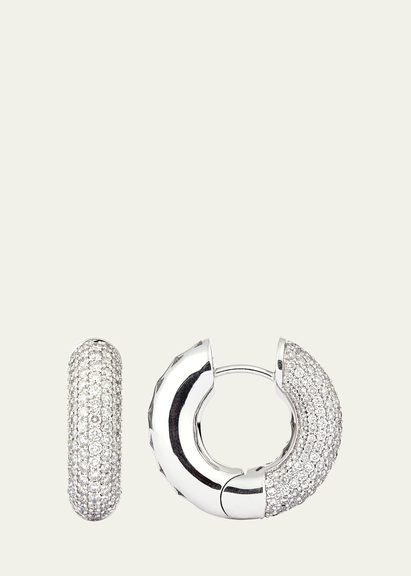 ENGELBERT 18K White Gold Fat Creole Earrings