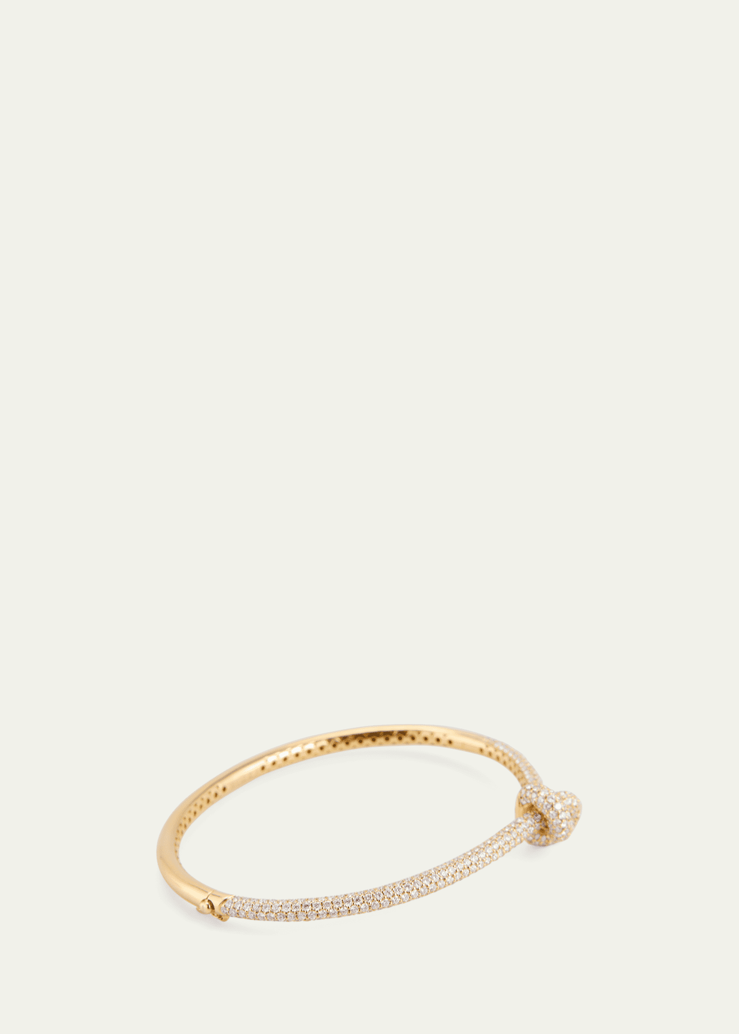 ENGELBERT The Legacy Knot Bangle, Full Pavé in Yellow Gold and White Diamonds Image 3 of 4
