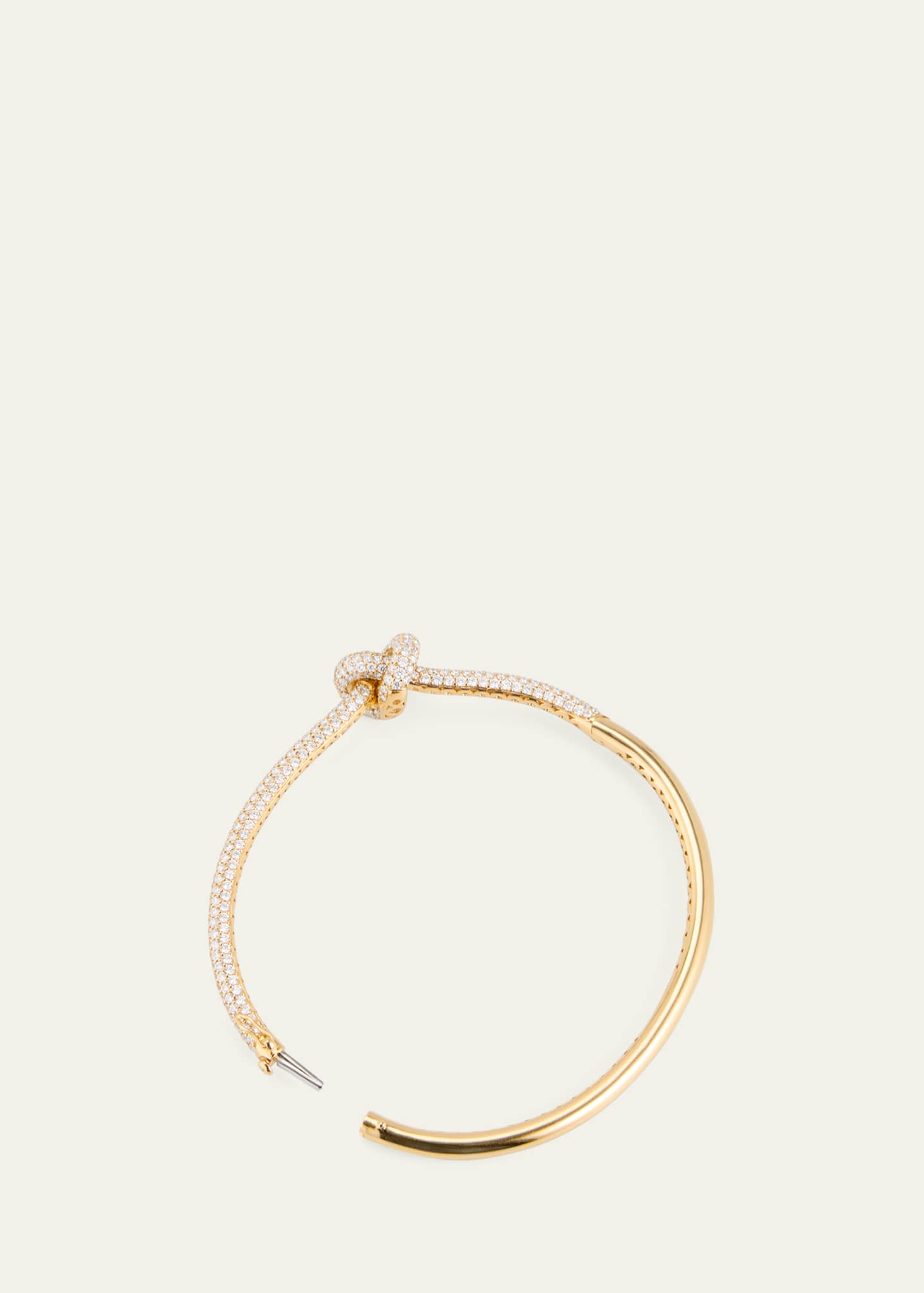 ENGELBERT The Legacy Knot Bangle, Full Pavé in Yellow Gold and White Diamonds Image 4 of 4