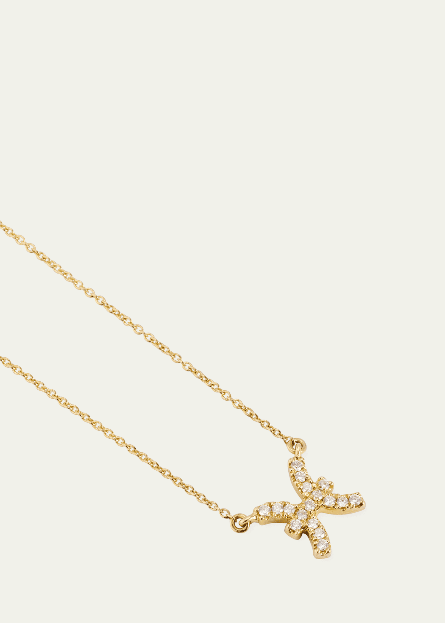 ENGELBERT Star Sign Necklace, Pisces, in Yellow Gold and White Diamonds Image 3 of 4
