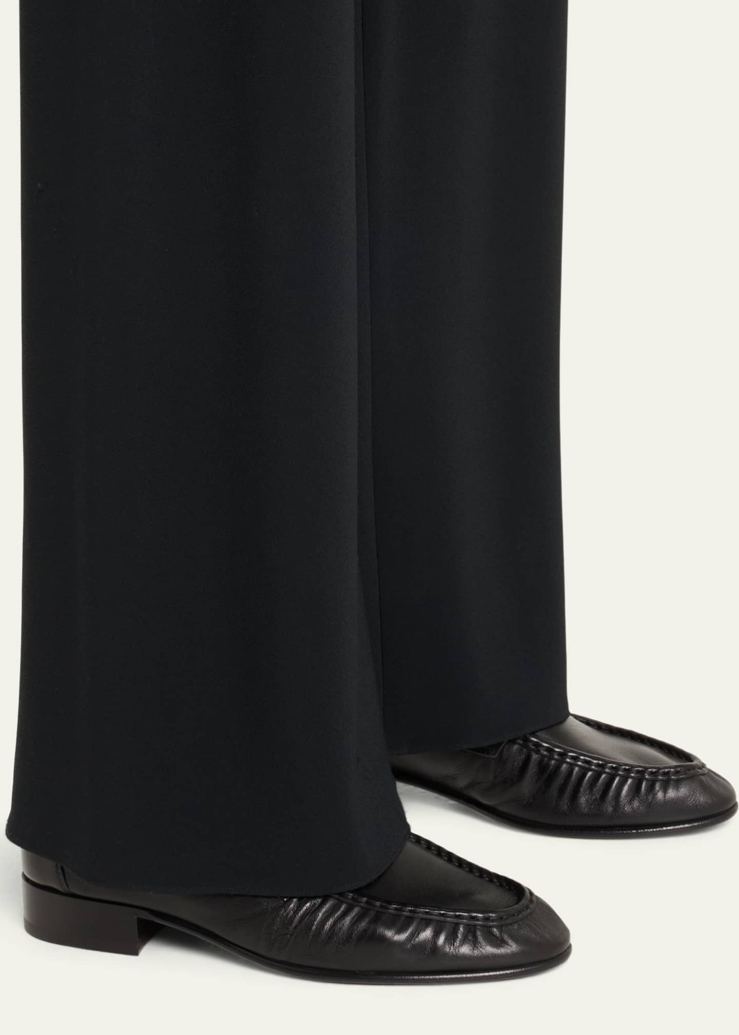 Soft leather loafers in black - The Row