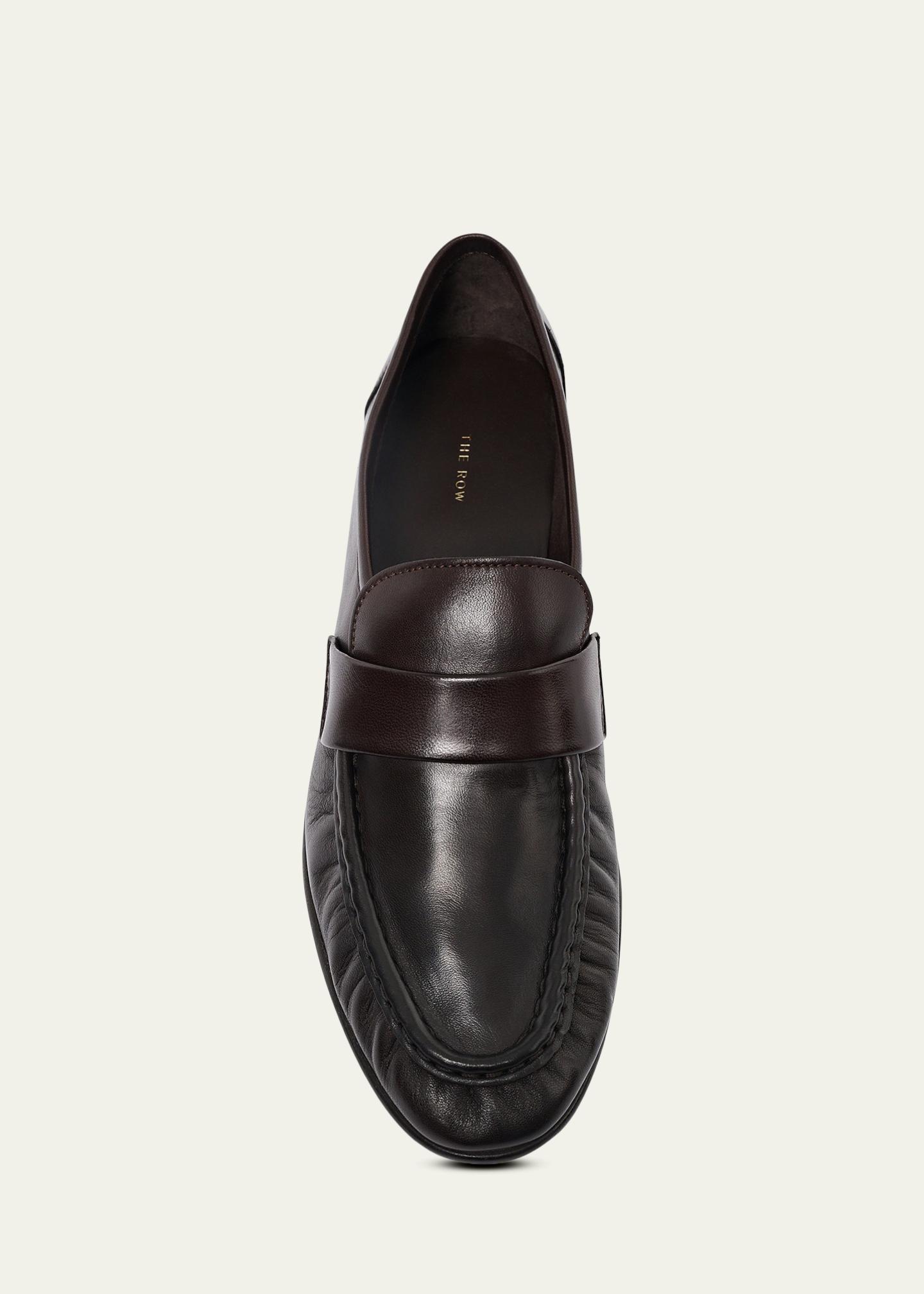 THE ROW Soft Leather Flat Loafers - Bergdorf Goodman