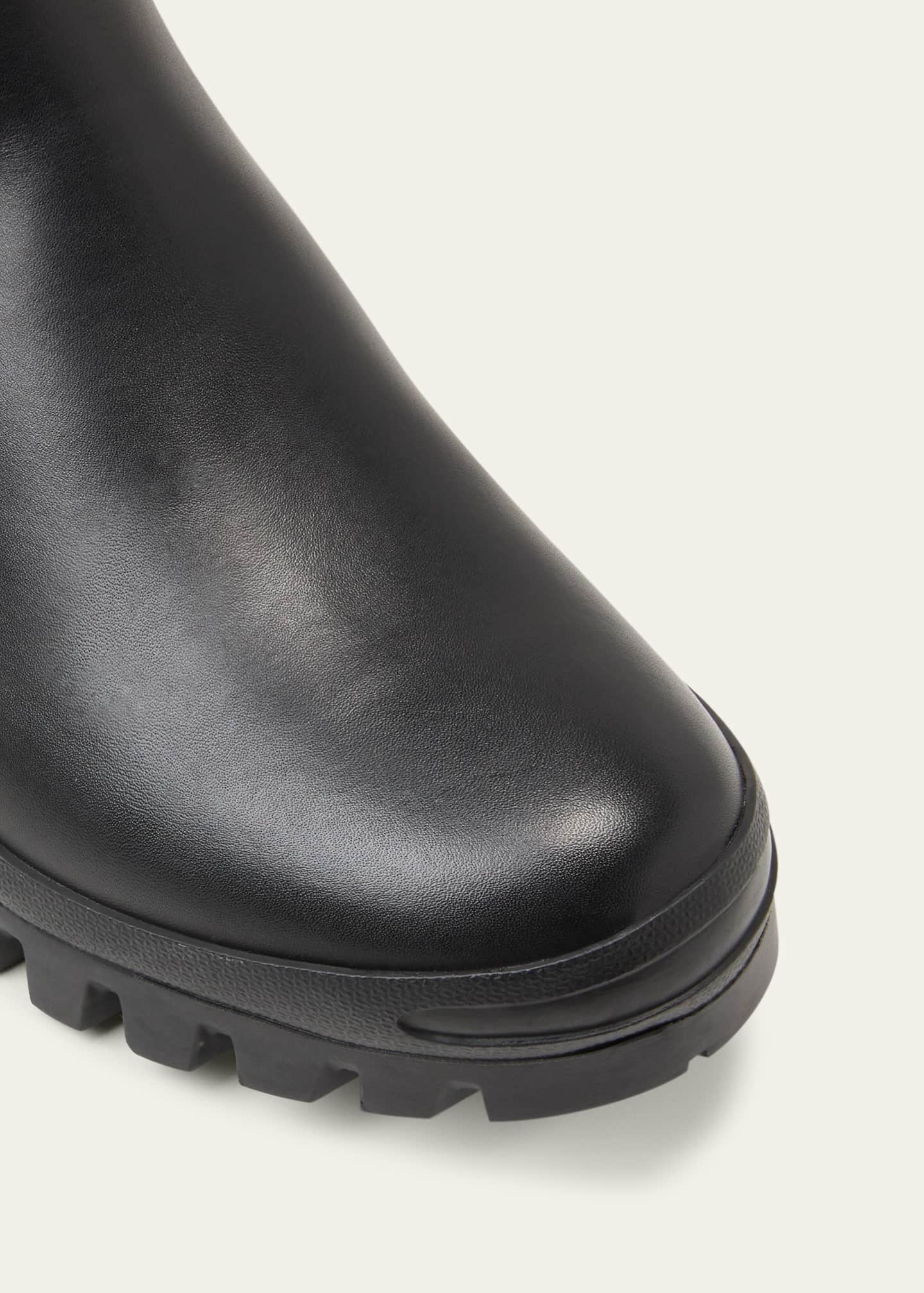 THE ROW Greta Leather Tall Moto Boots Bergdorf Goodman