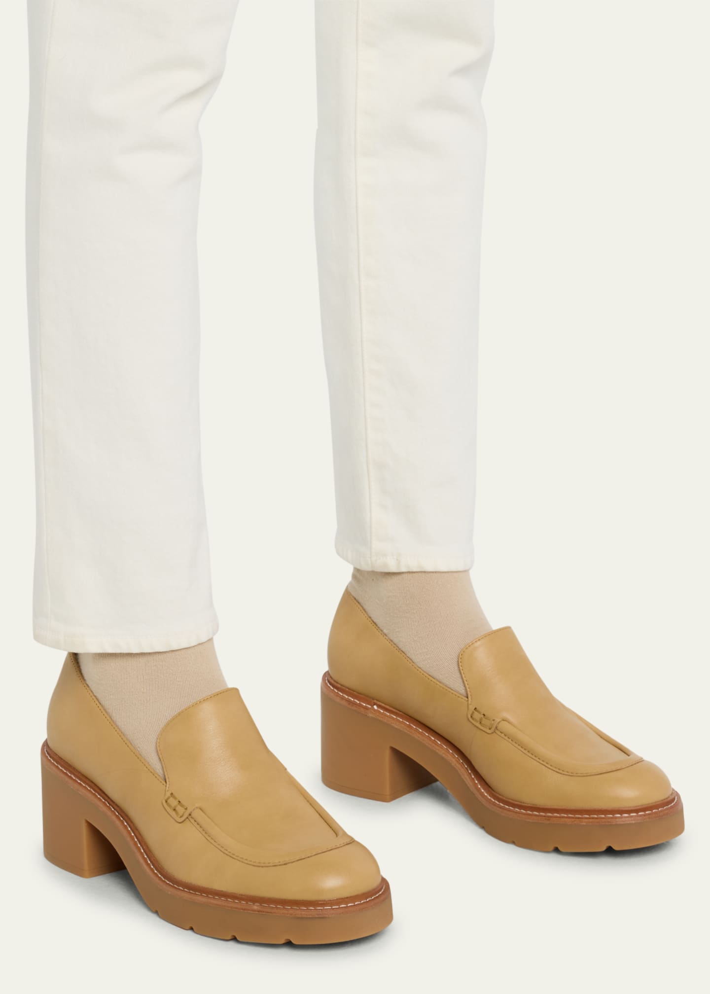 Vince Rowe Platform Leather Loafers Bergdorf Goodman