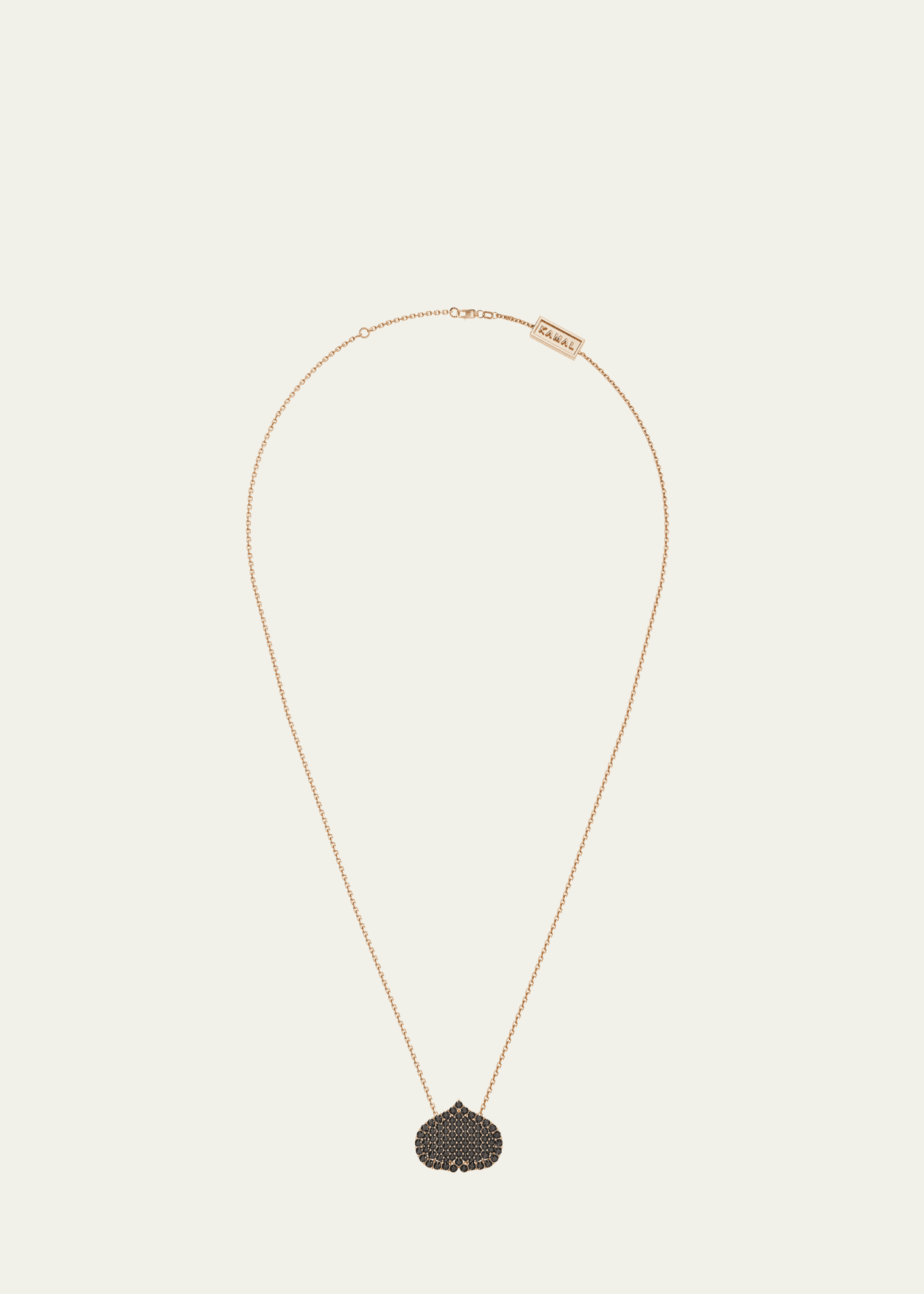 KAMAL Eye Adore Black Diamond Pave Pendant Necklace, 15mm Image 2 of 2