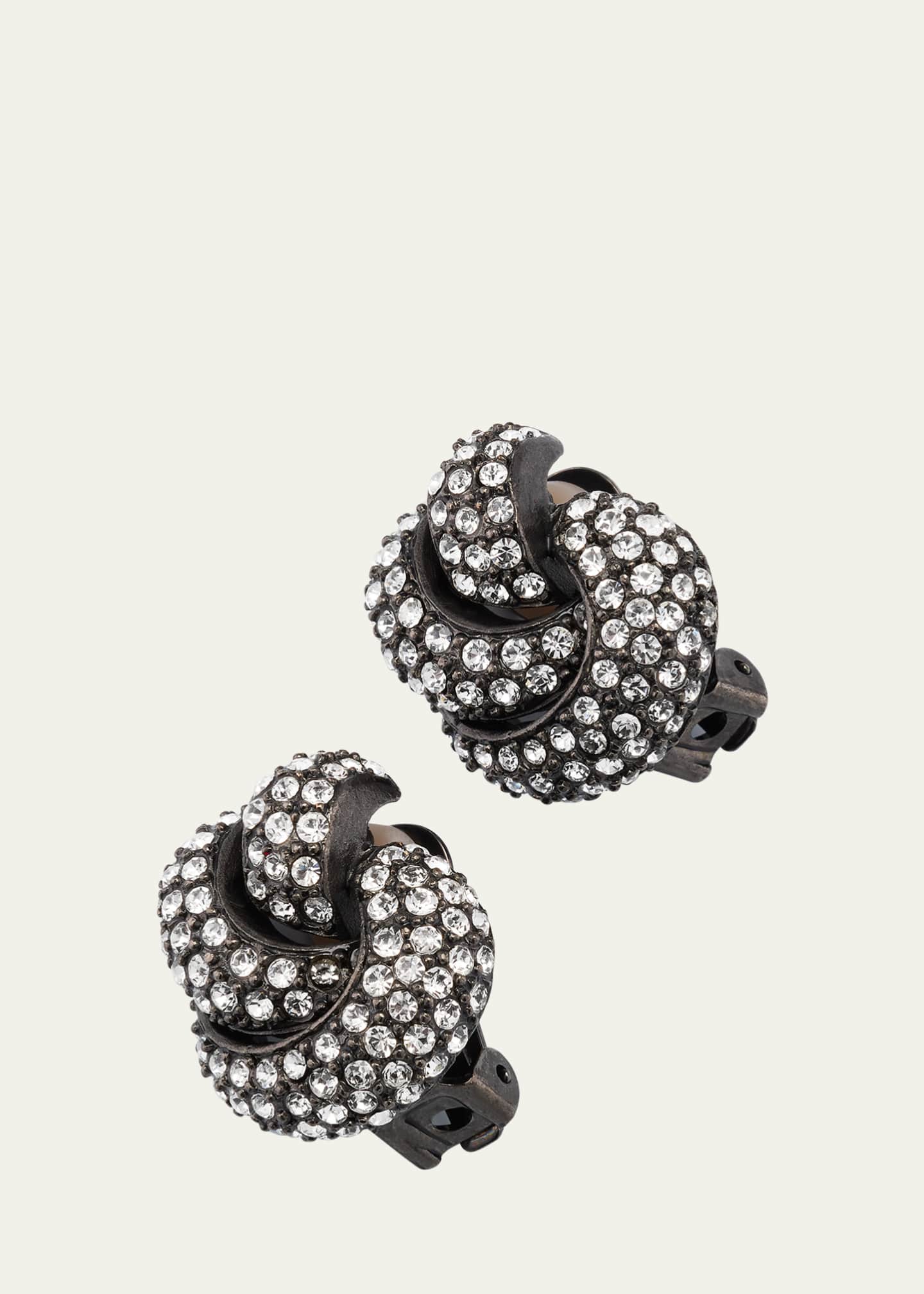 Oscar de la Renta Pave Knot Earrings