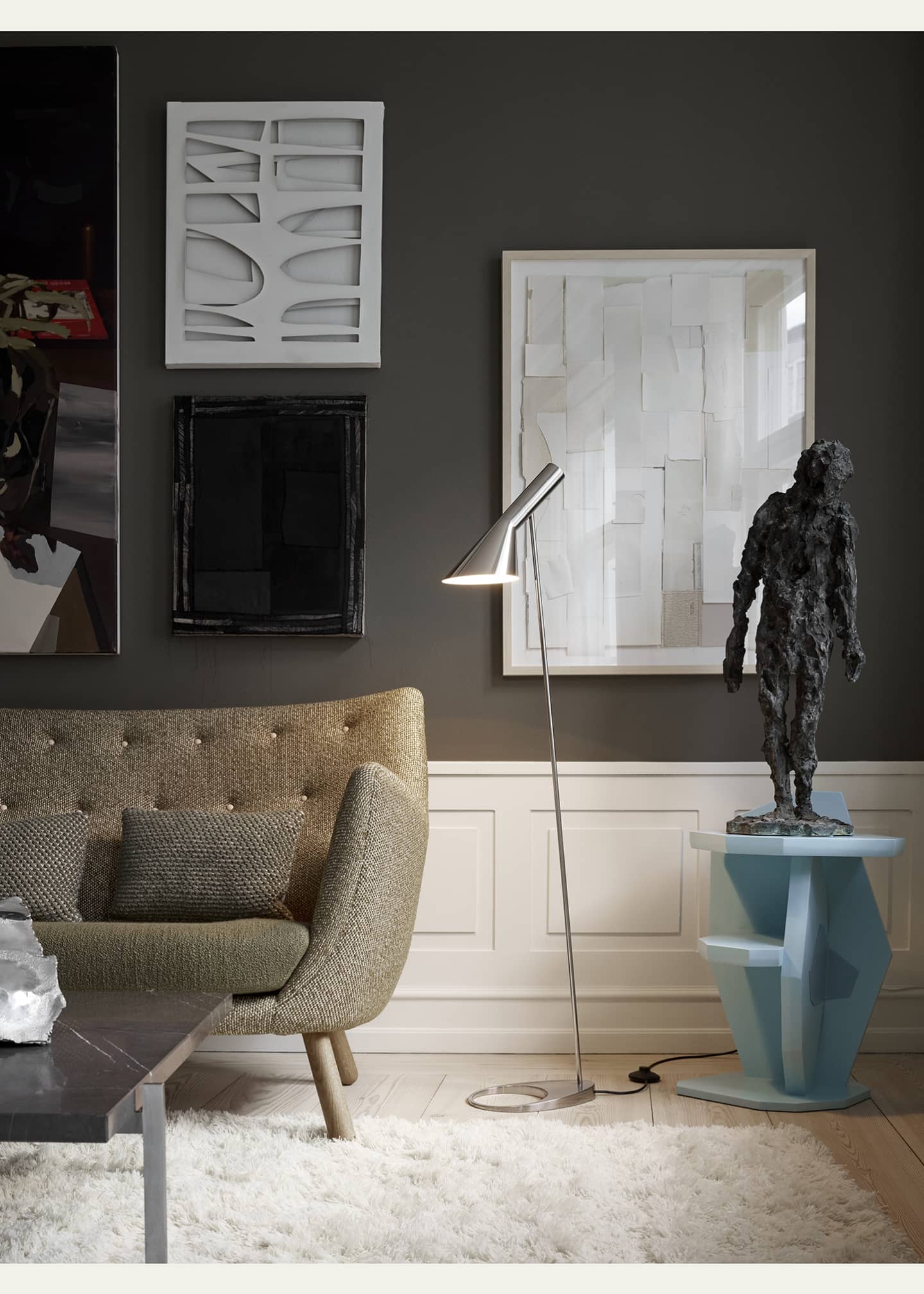 Louis Poulsen AJ Polished Stainless Steel Floor Lamp Image 2 of 5