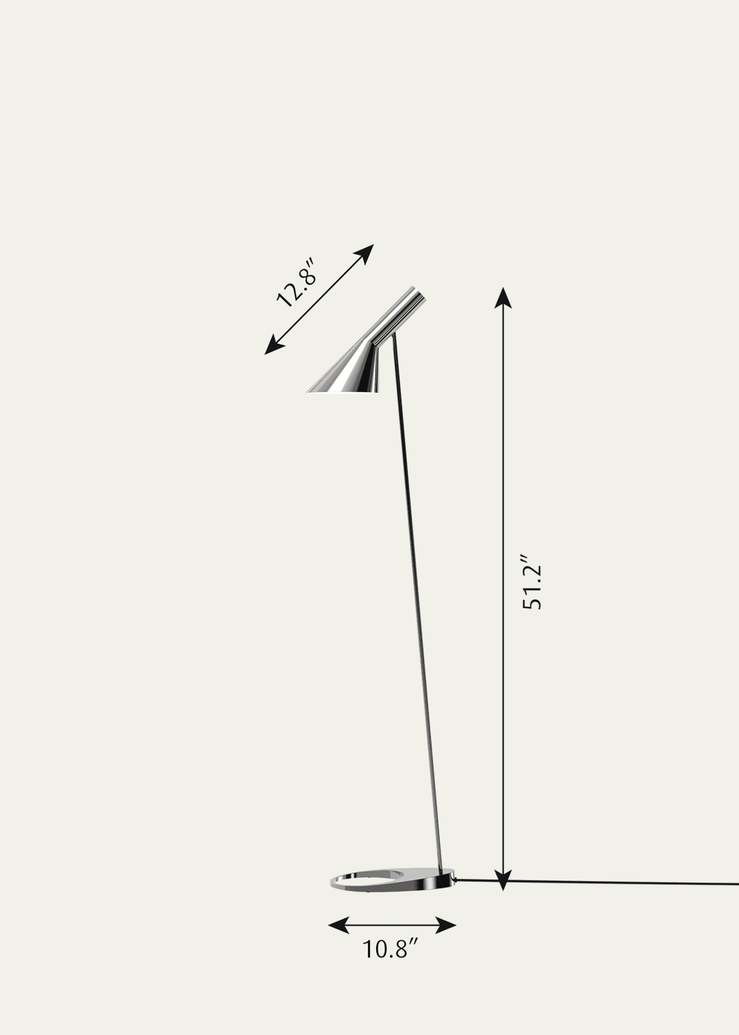 Louis Poulsen AJ Polished Stainless Steel Floor Lamp Image 5 of 5
