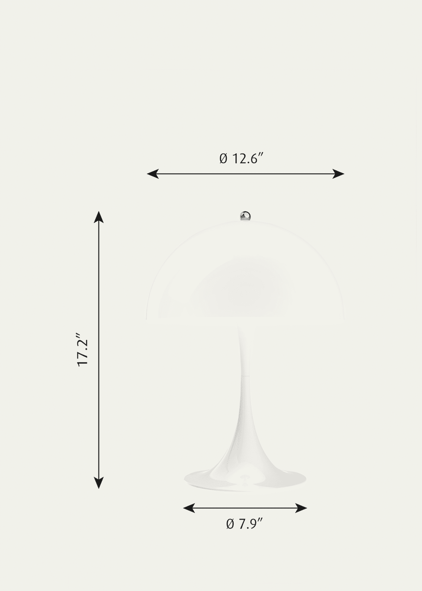Louis Poulsen Panthella 320 Table Lamp, White Opal Acrylic Image 2 of 4