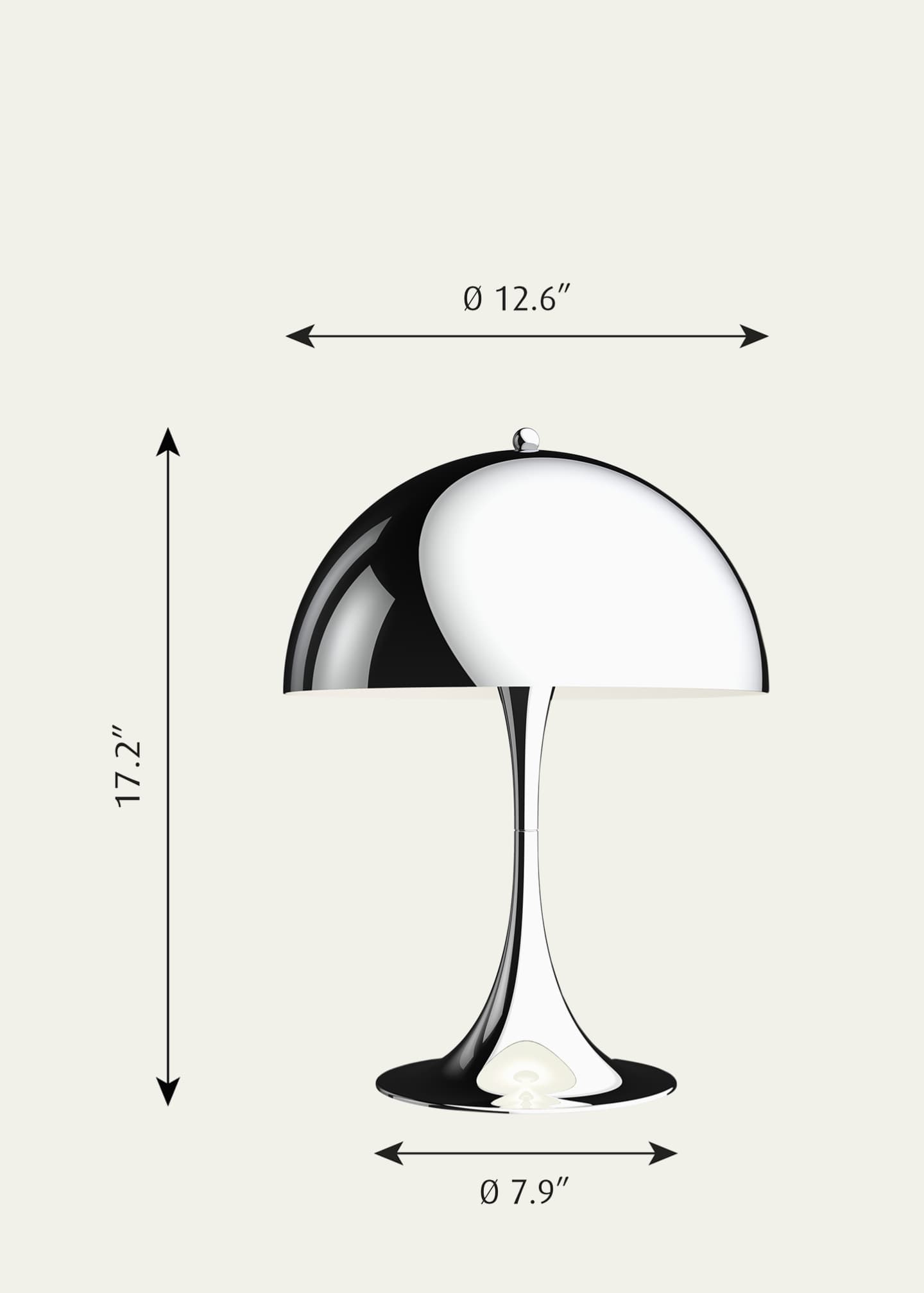 Louis Poulsen Panthella 320 Table Lamp, High Luster Chrome-Plated Image 2 of 5