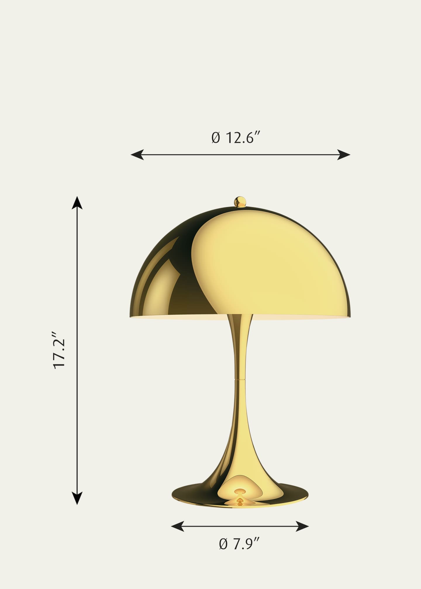 Louis Poulsen Panthella 320 Table Lamp, Metalized Brass Image 2 of 5