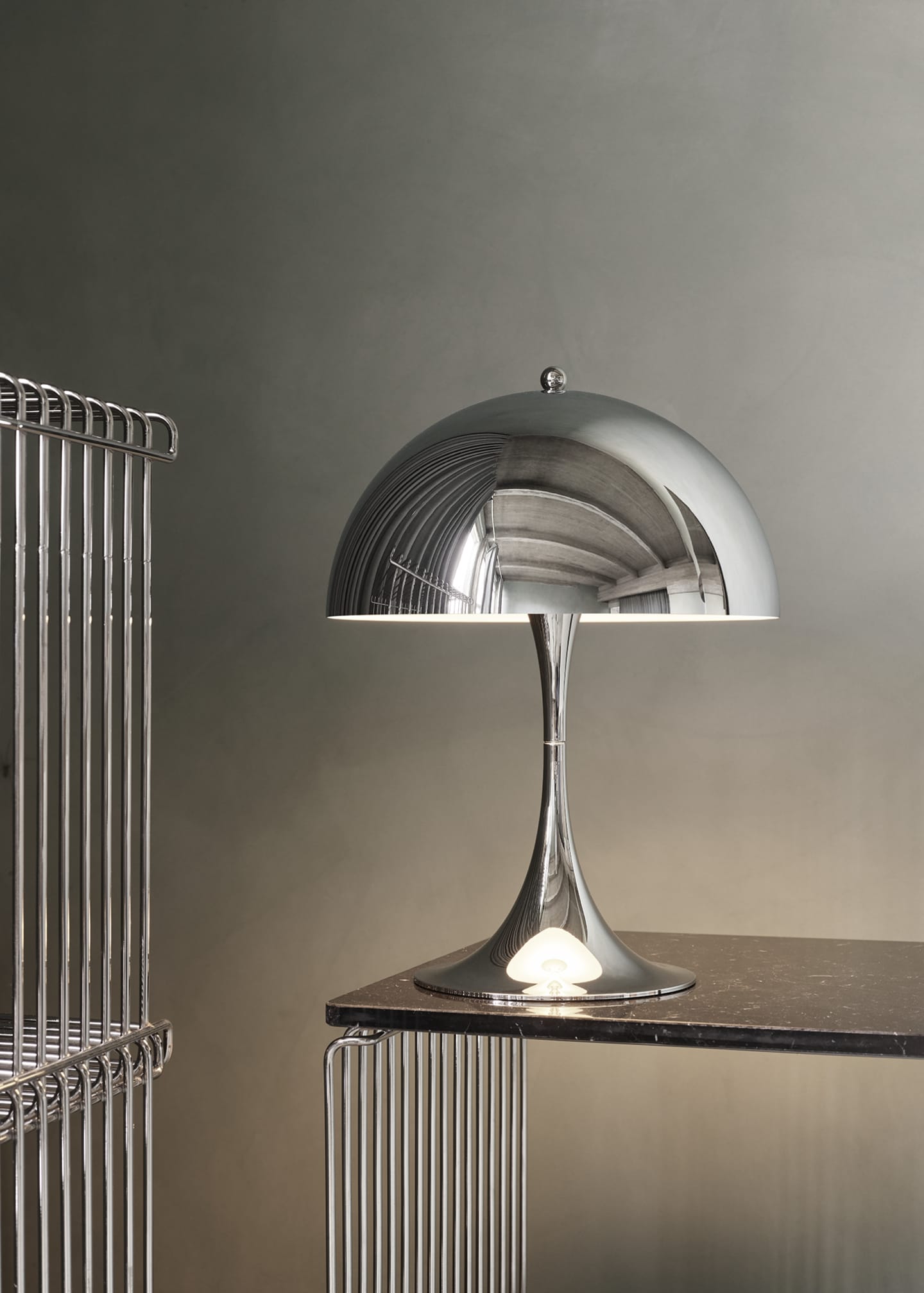 Louis Poulsen Panthella 250 Table Lamp, High Luster Chrome-Plated Image 3 of 5