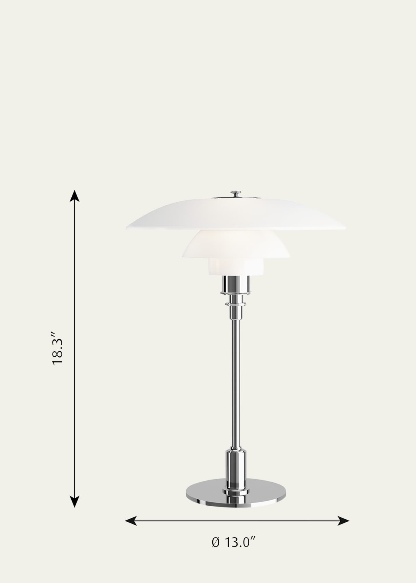 Louis Poulsen PH 3½-2 ½ Glass Table Lamp, Chrome