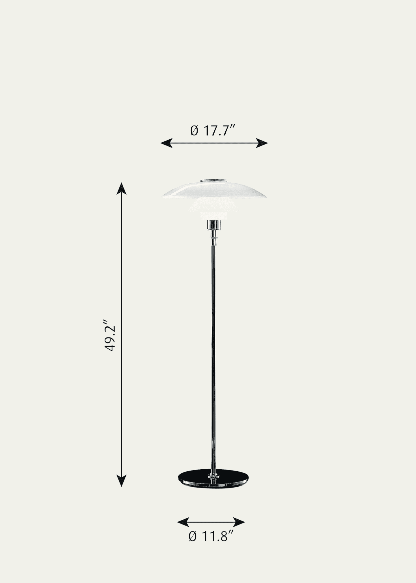 Louis Poulsen PH 4-3 High Lustre Chrome-Plated Floor Lamp Image 2 of 5