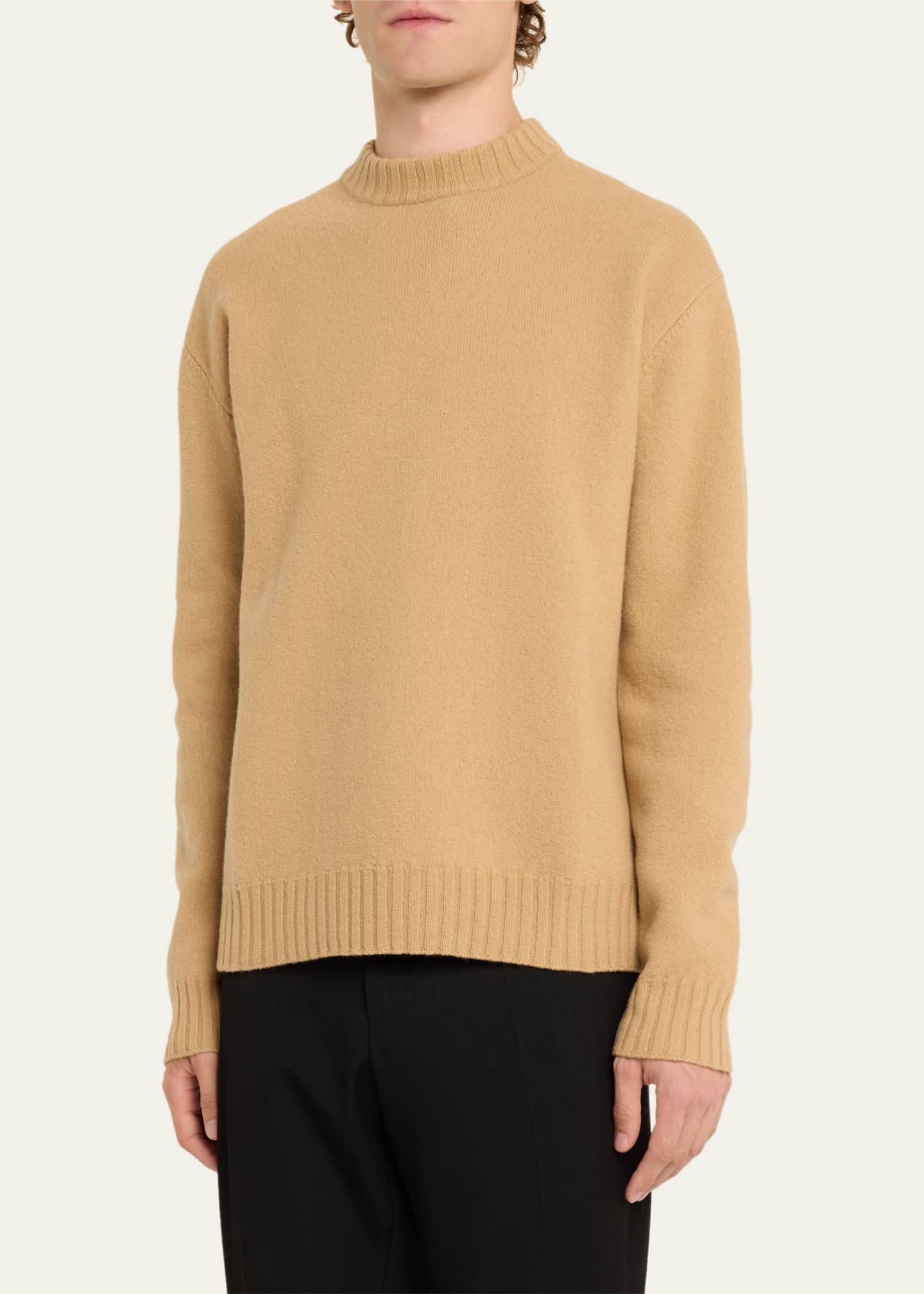 Boiled wool sweater mens top
