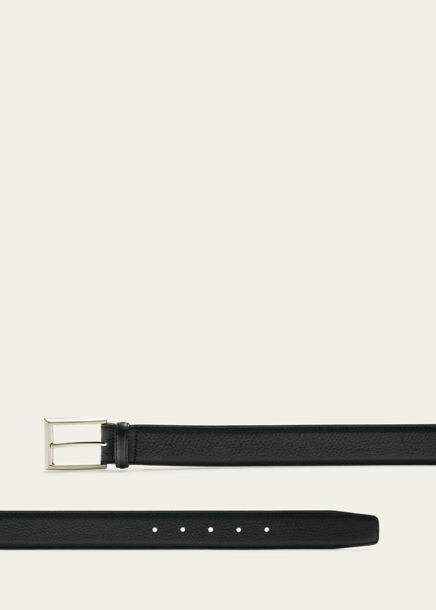 Magnanni Men's Rocas Pebbled Leather Belt Image 3 of 3