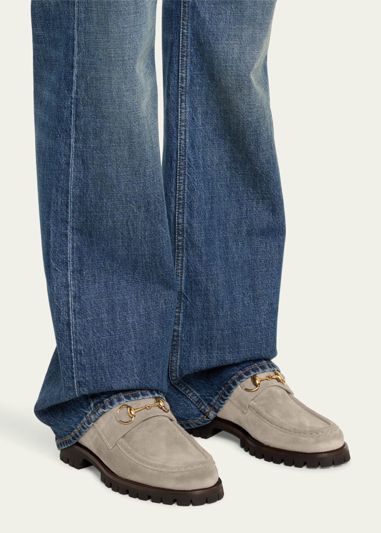 Gucci Sylke Suede Bit Moccasin Booties Image 2 of 6