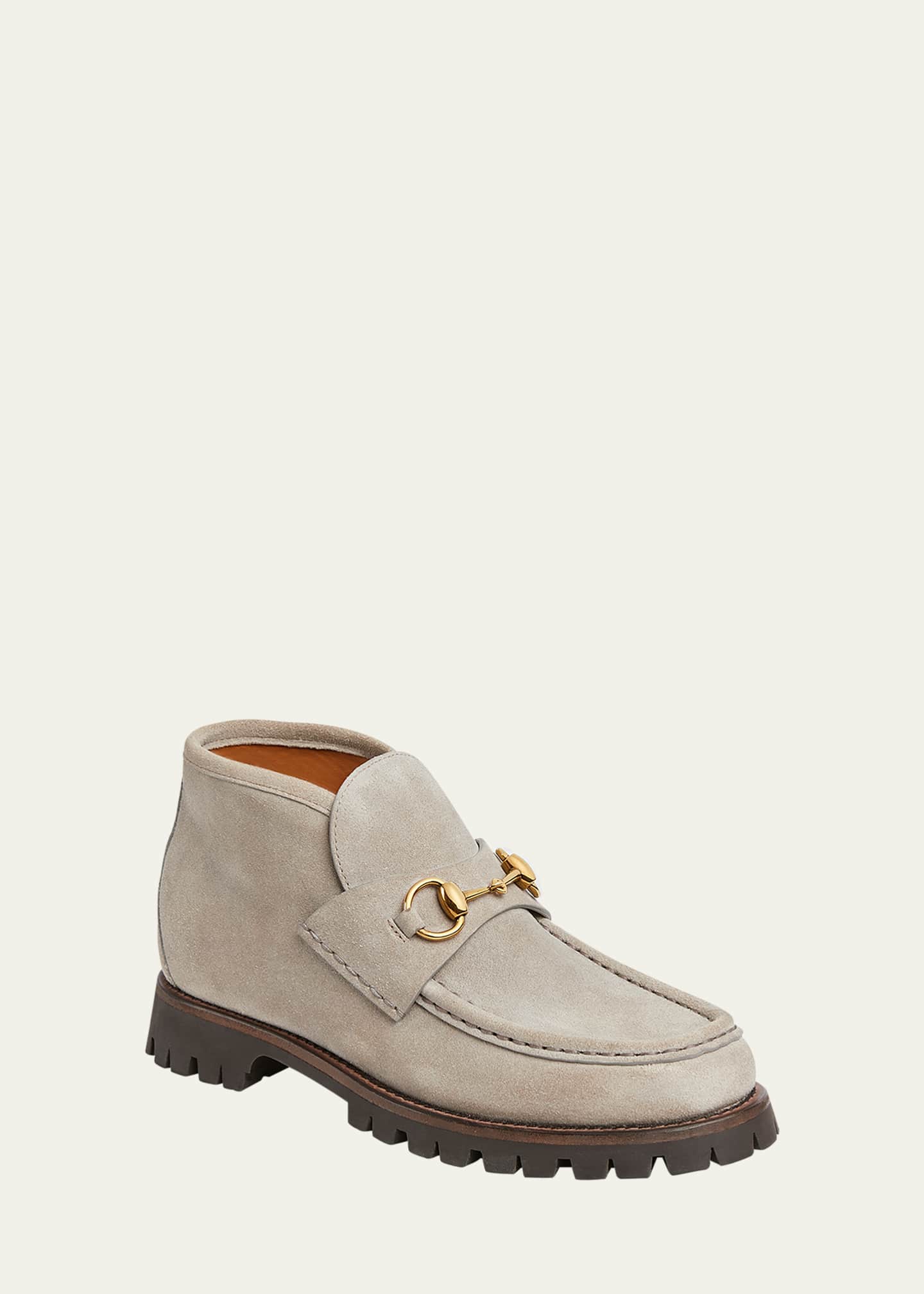 Gucci Sylke Suede Bit Moccasin Booties Image 3 of 6