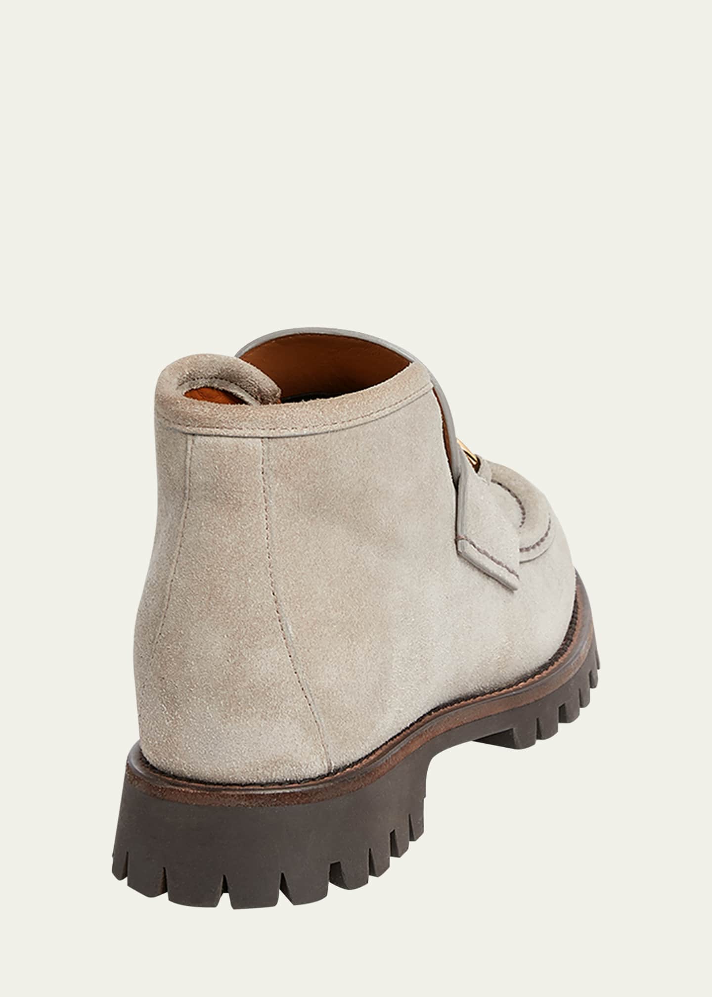 Gucci Sylke Suede Bit Moccasin Booties Image 4 of 6