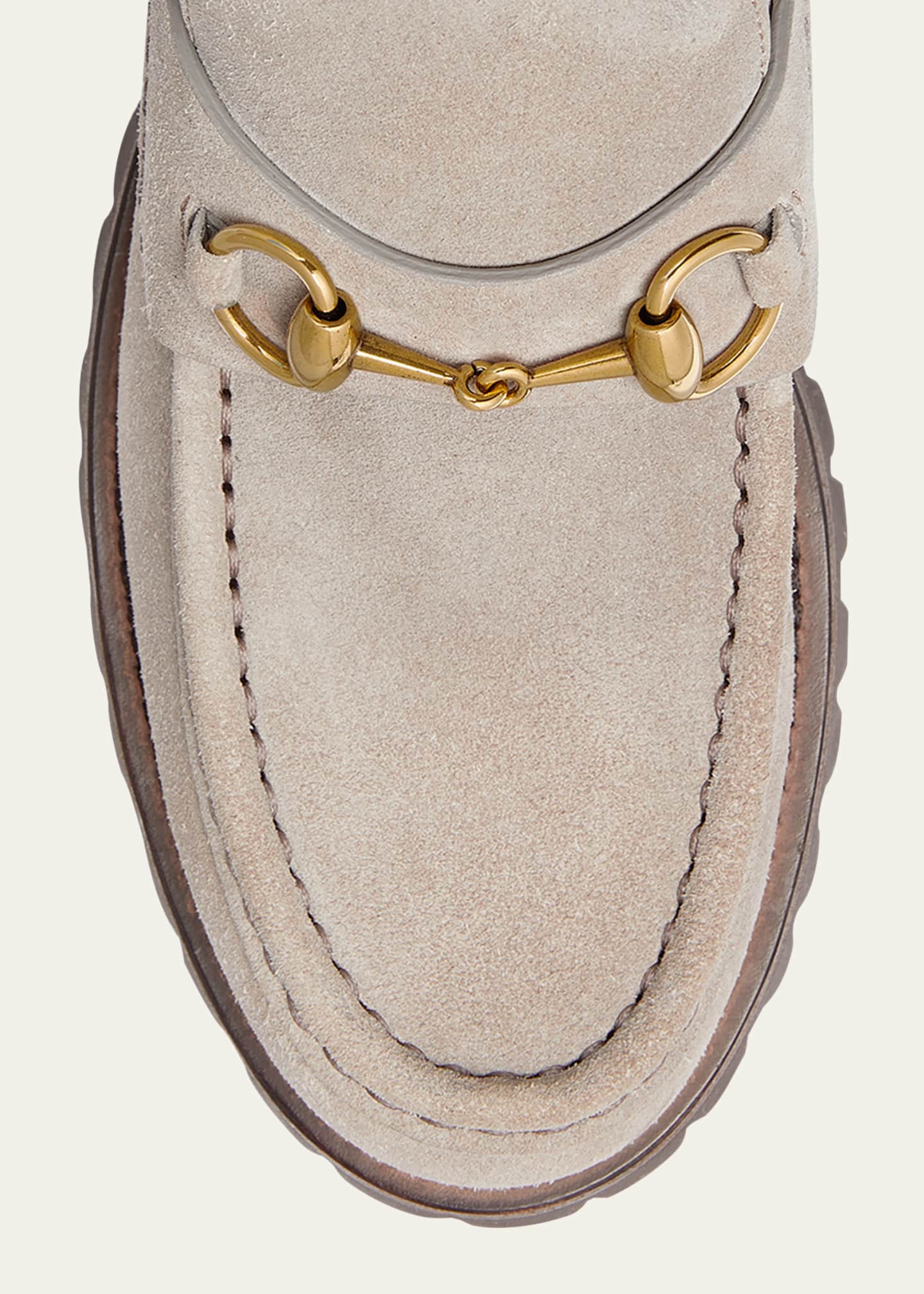 Gucci Sylke Suede Bit Moccasin Booties Image 6 of 6