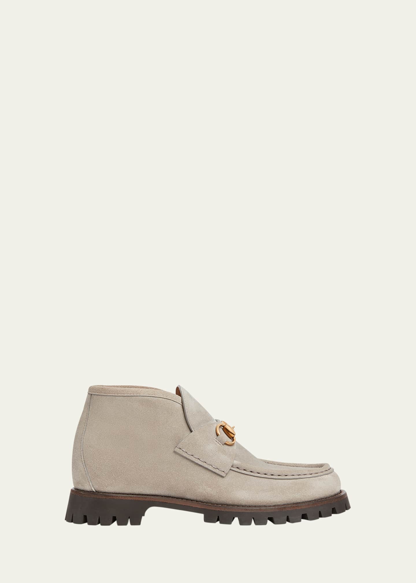 Gucci Sylke Suede Bit Moccasin Booties Bergdorf Goodman