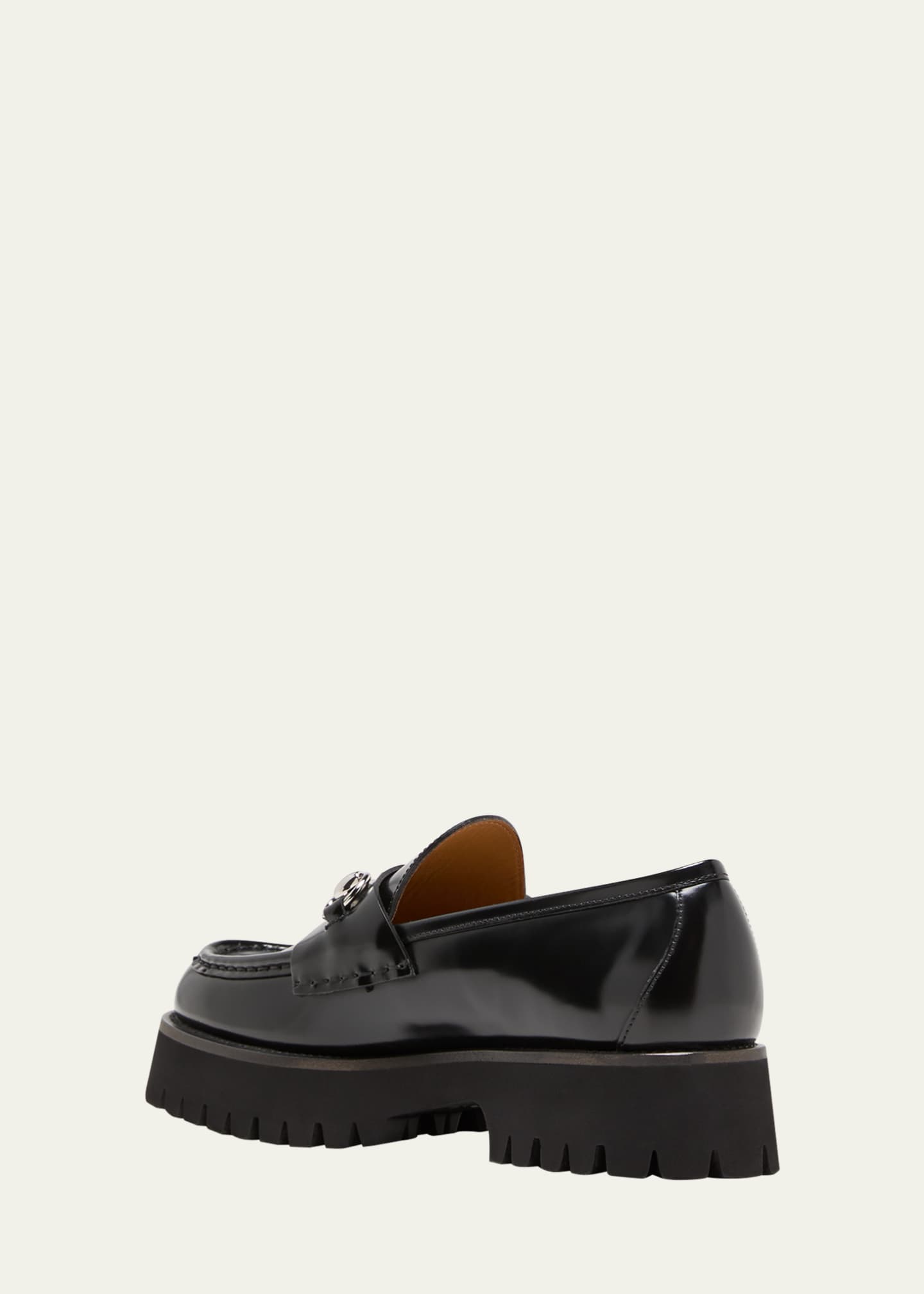 Gucci Sylke Leather Bit Loafers Image 4 of 5