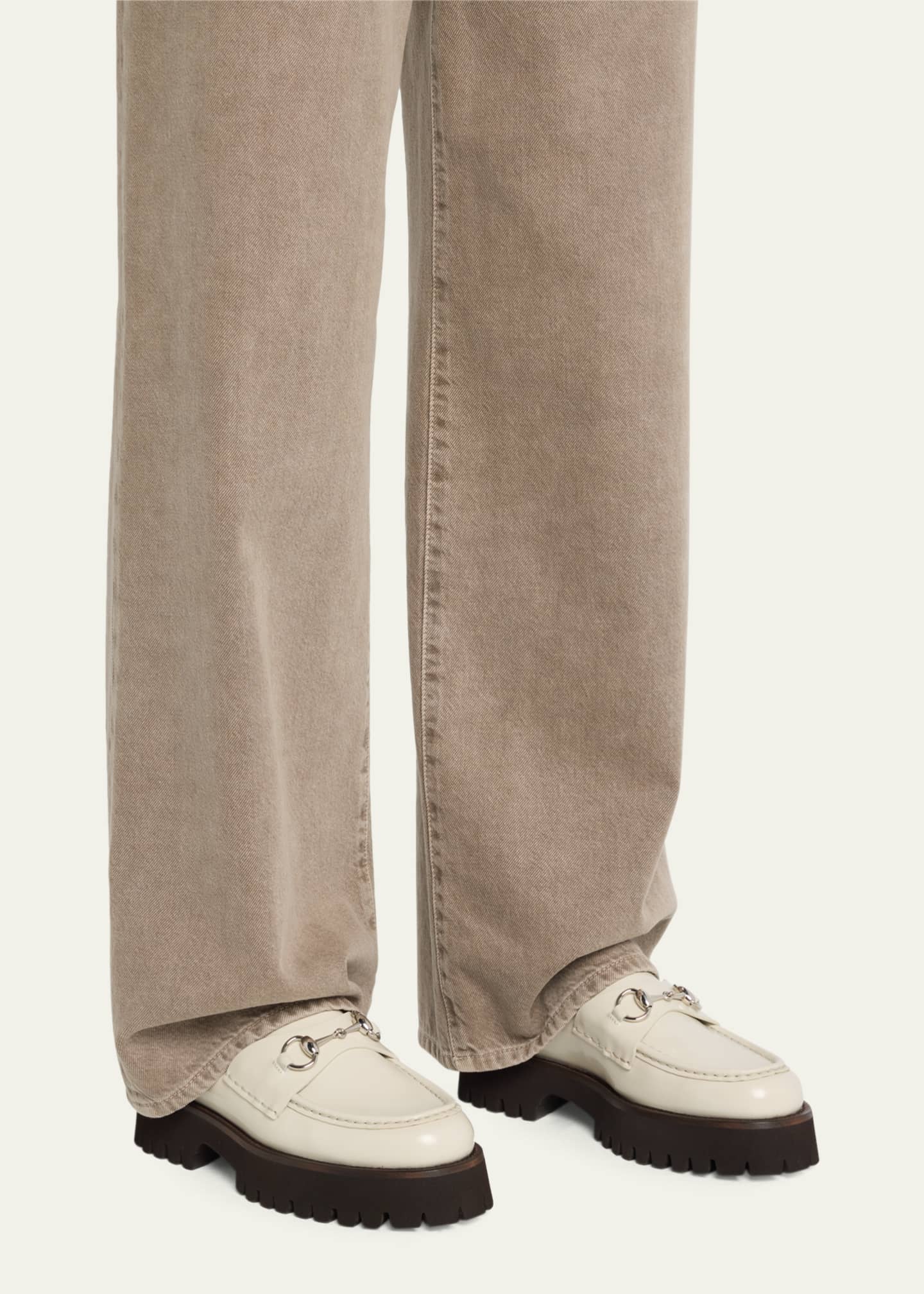 Gucci Sylke Leather Bit Loafers Image 2 of 5
