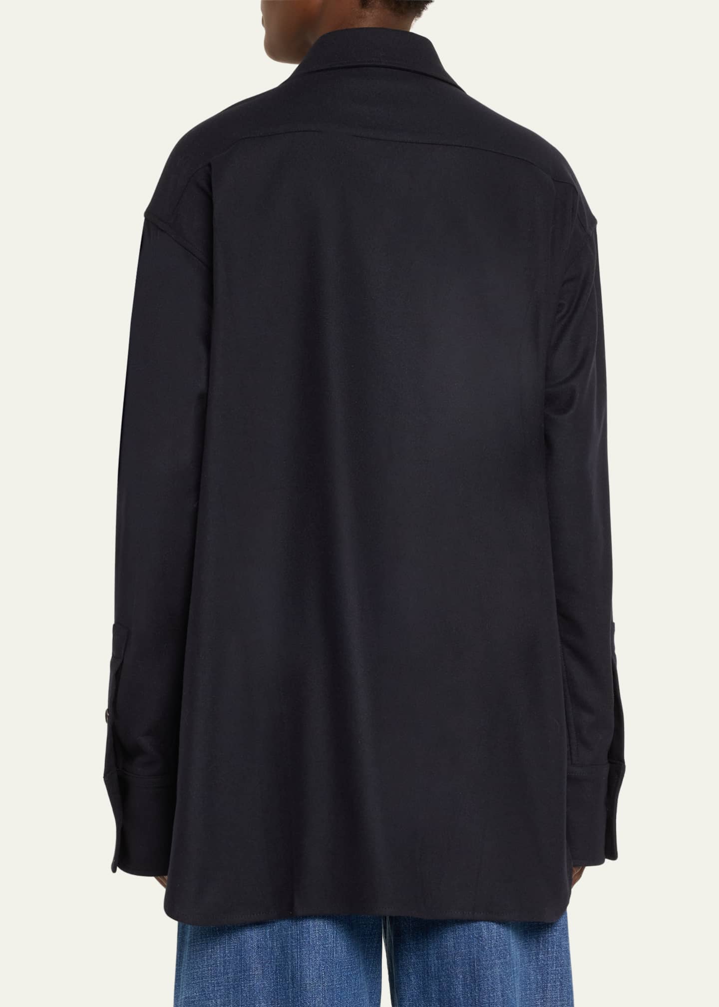 Oversized Button Down Wool Cashmere Top