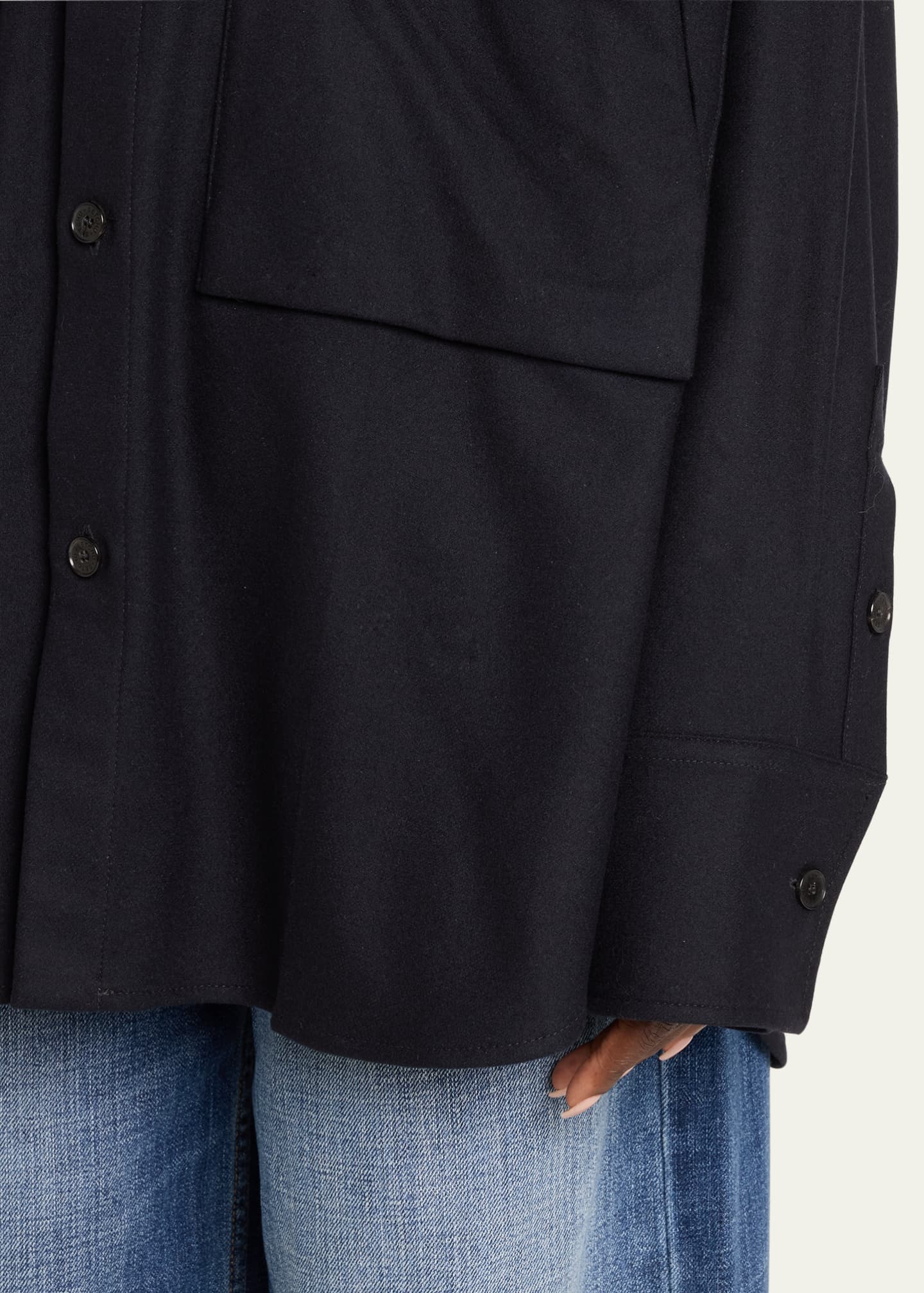 Oversized Button Down Wool Cashmere Top