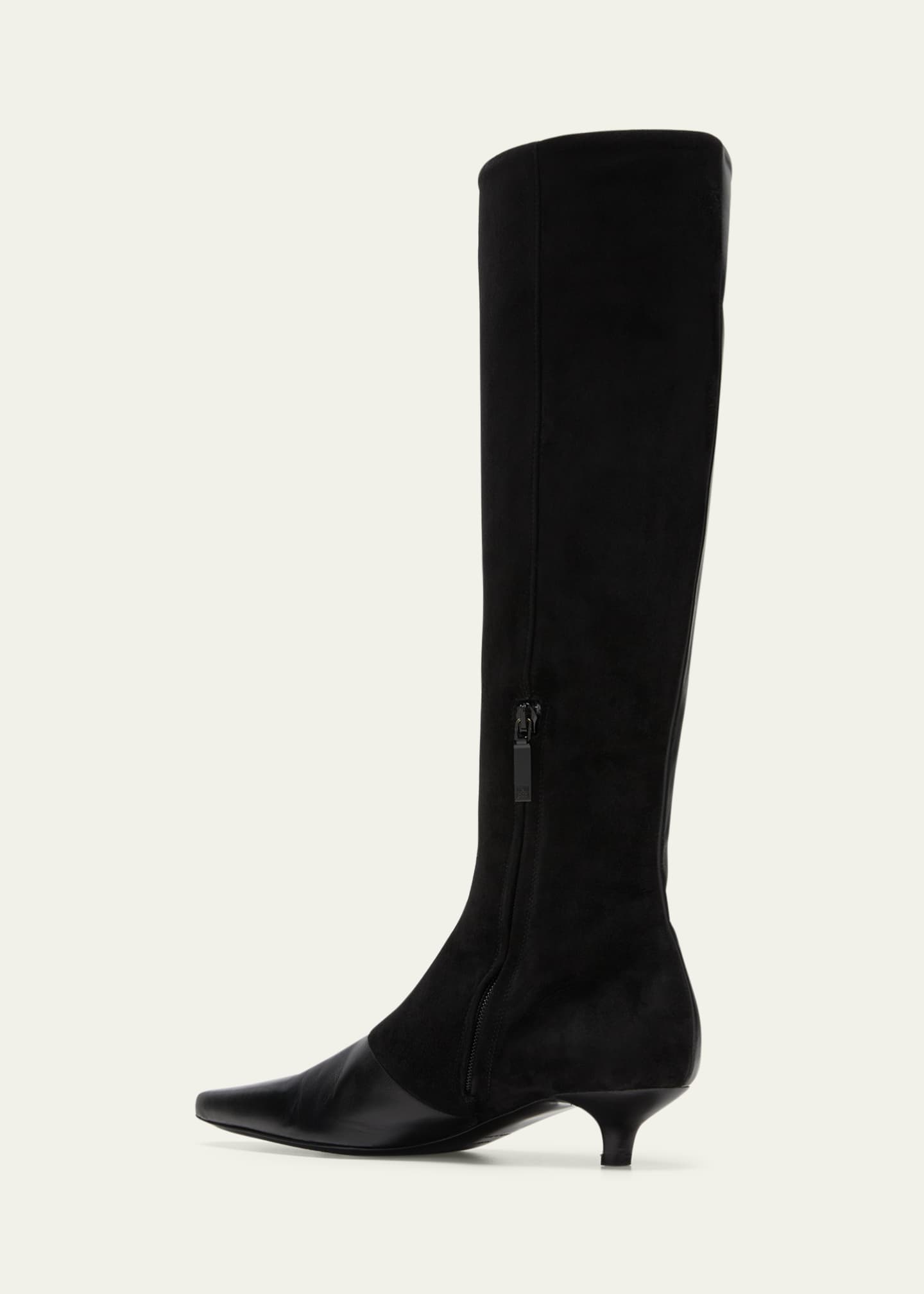 Toteme Slim Mixed Leather Knee Boots Image 3 of 3