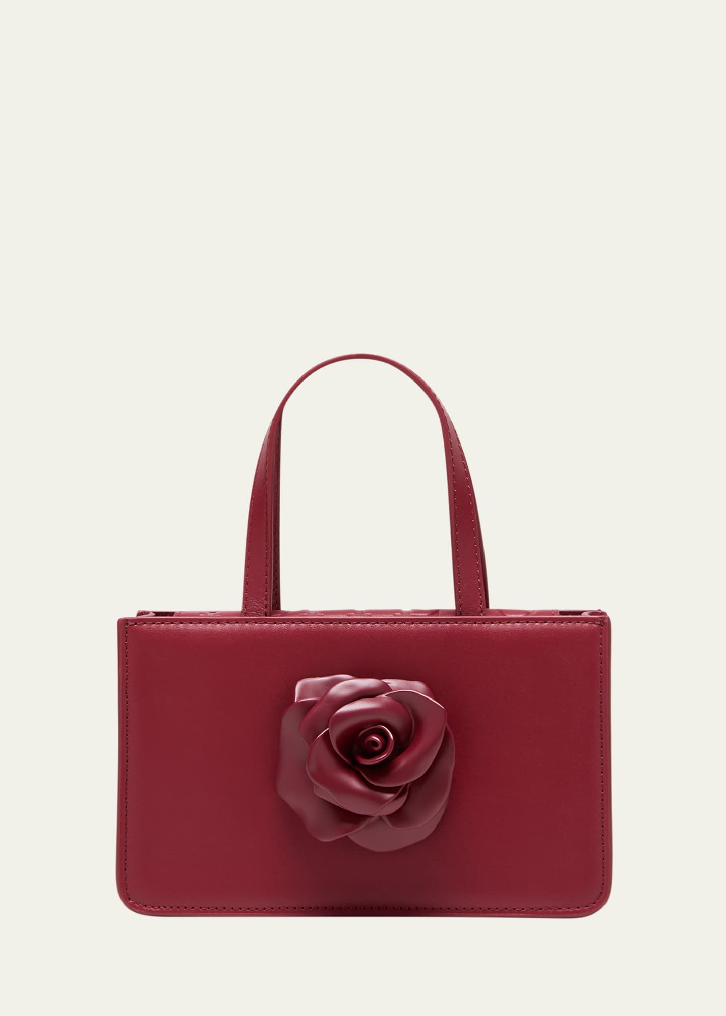 Puppets and Puppets Red Small Rose Bag - Oxblood