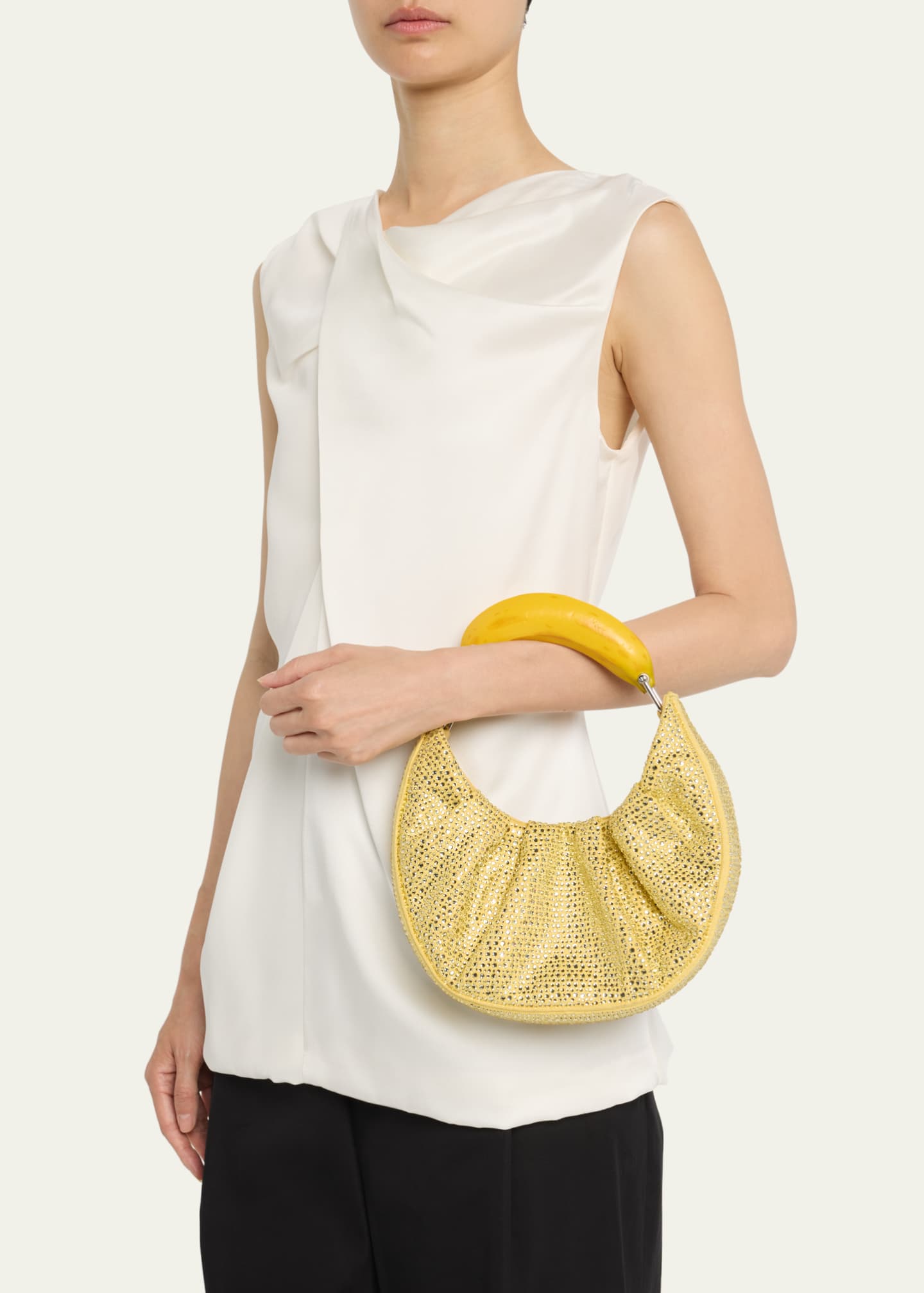 PUPPETS AND PUPPETS Banana Crystal Rhinestone Hobo Bag Bergdorf Goodman