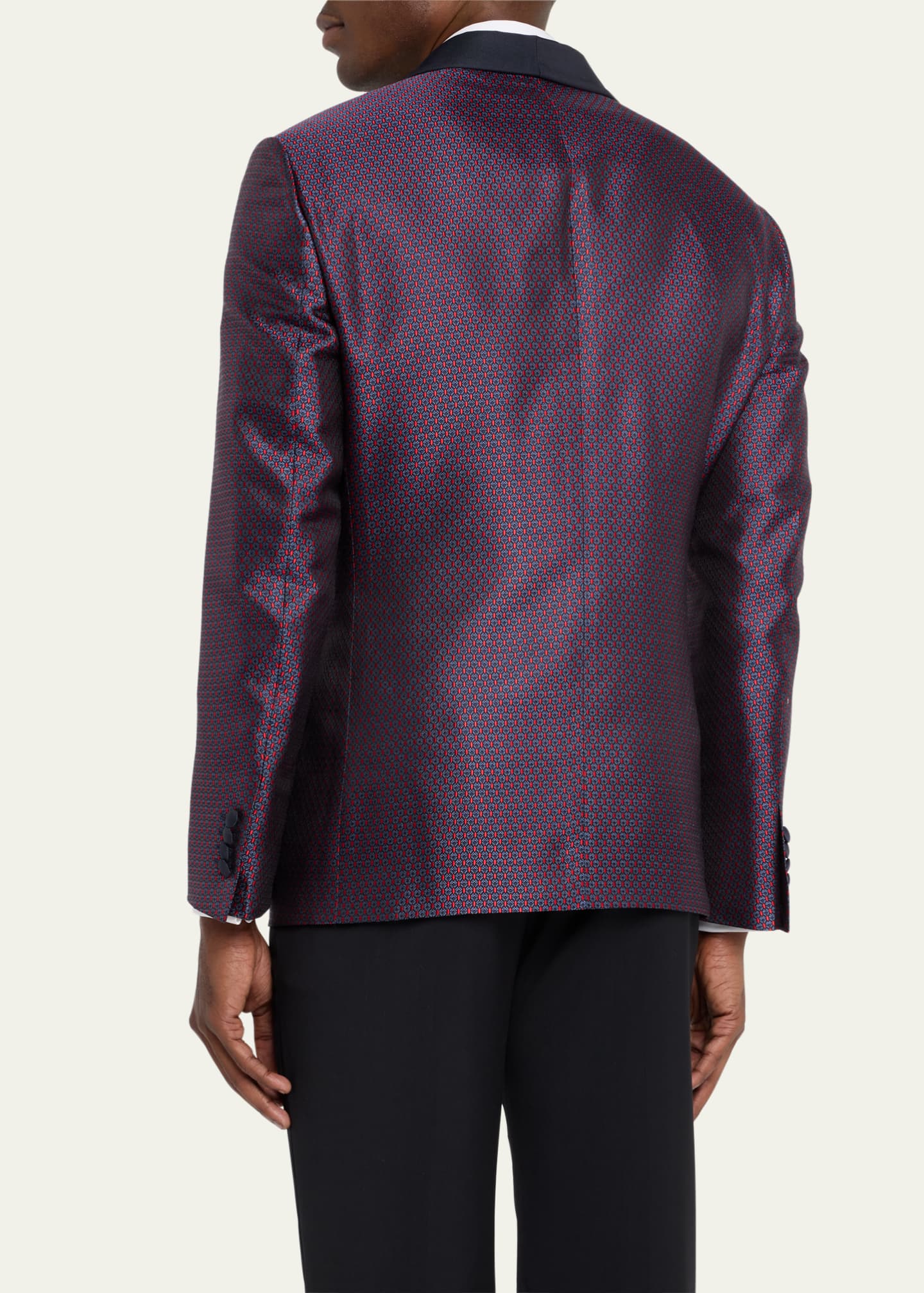 【関税&送料込】Giorgio Armani Jacquard Hemp Linen And Silk Silk, linen and hemp jacquard pea coat | Giorgio Armani
