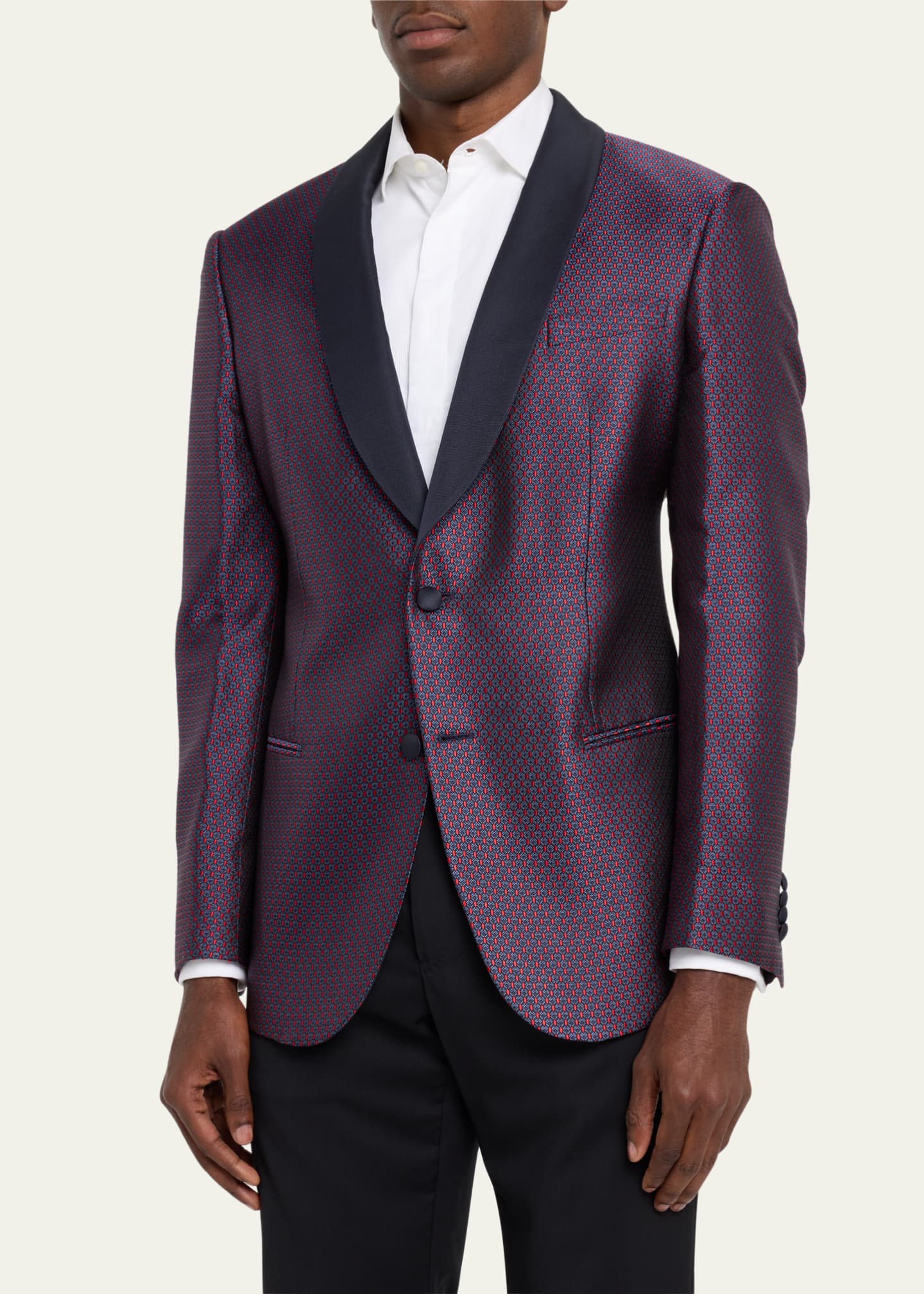 Giorgio Armani Men's Jacquard Shawl Blazer - Bergdorf Goodman