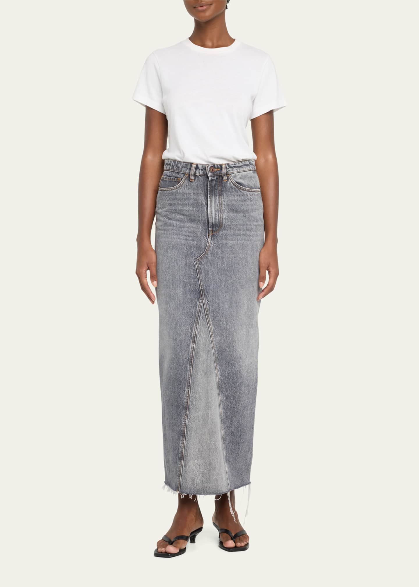 3x1 denim skirt midi 2025