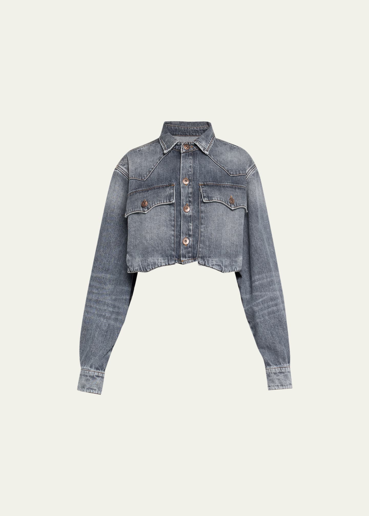 Super cropped denim jacket deals