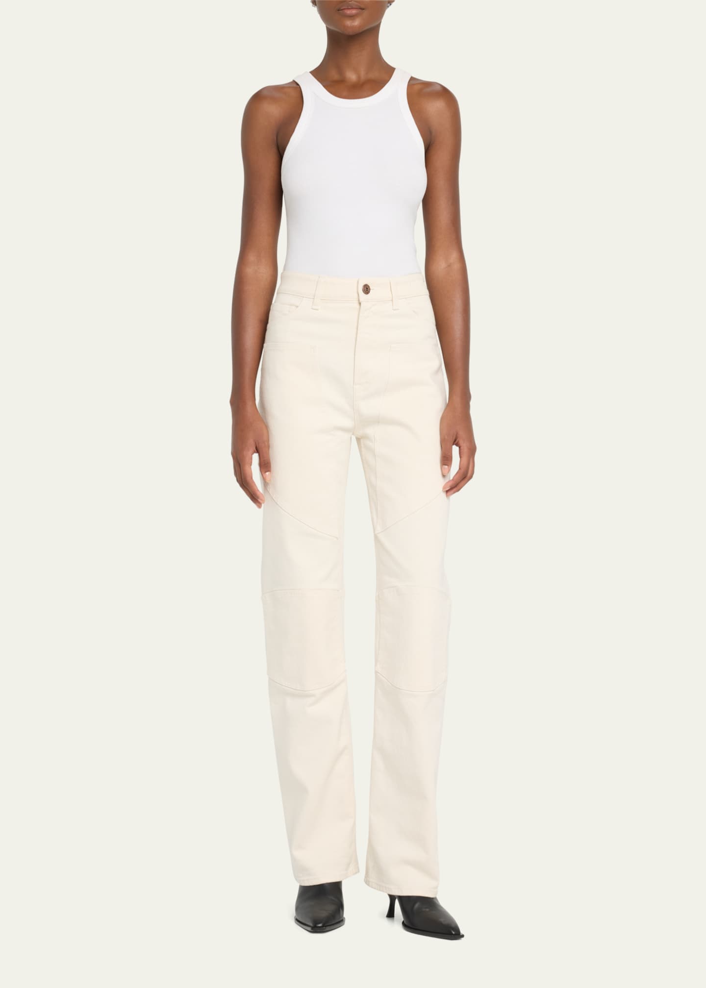Straight leg biker jeans hot sale