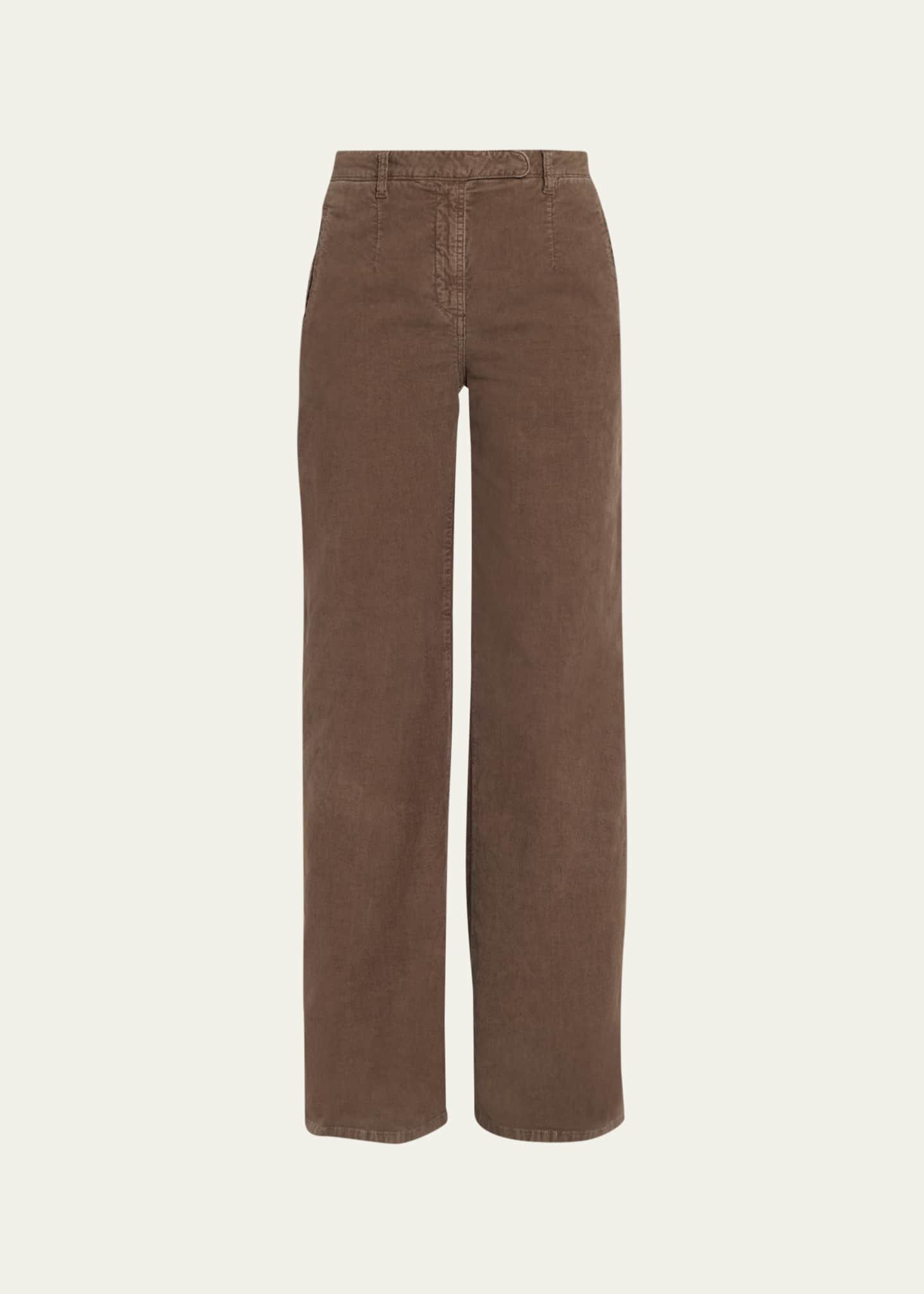 Women's High Waisted Straight Leg Corduroy Pants Loose Fit