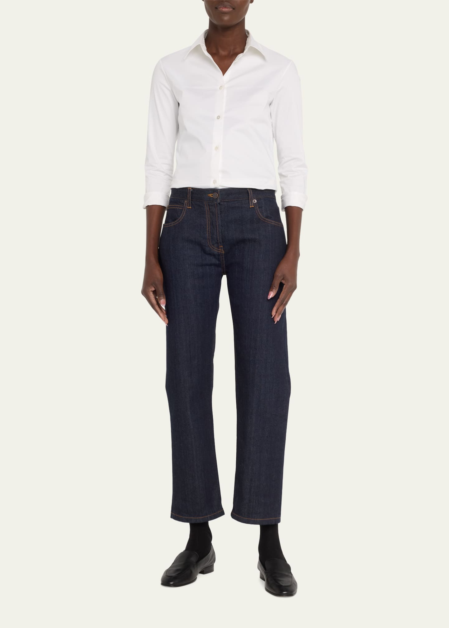 【関税&送料込】The Row Denim Riaco Jeans THE ROW Riaco mid-rise straight-leg jeans | NET-A-PORTER