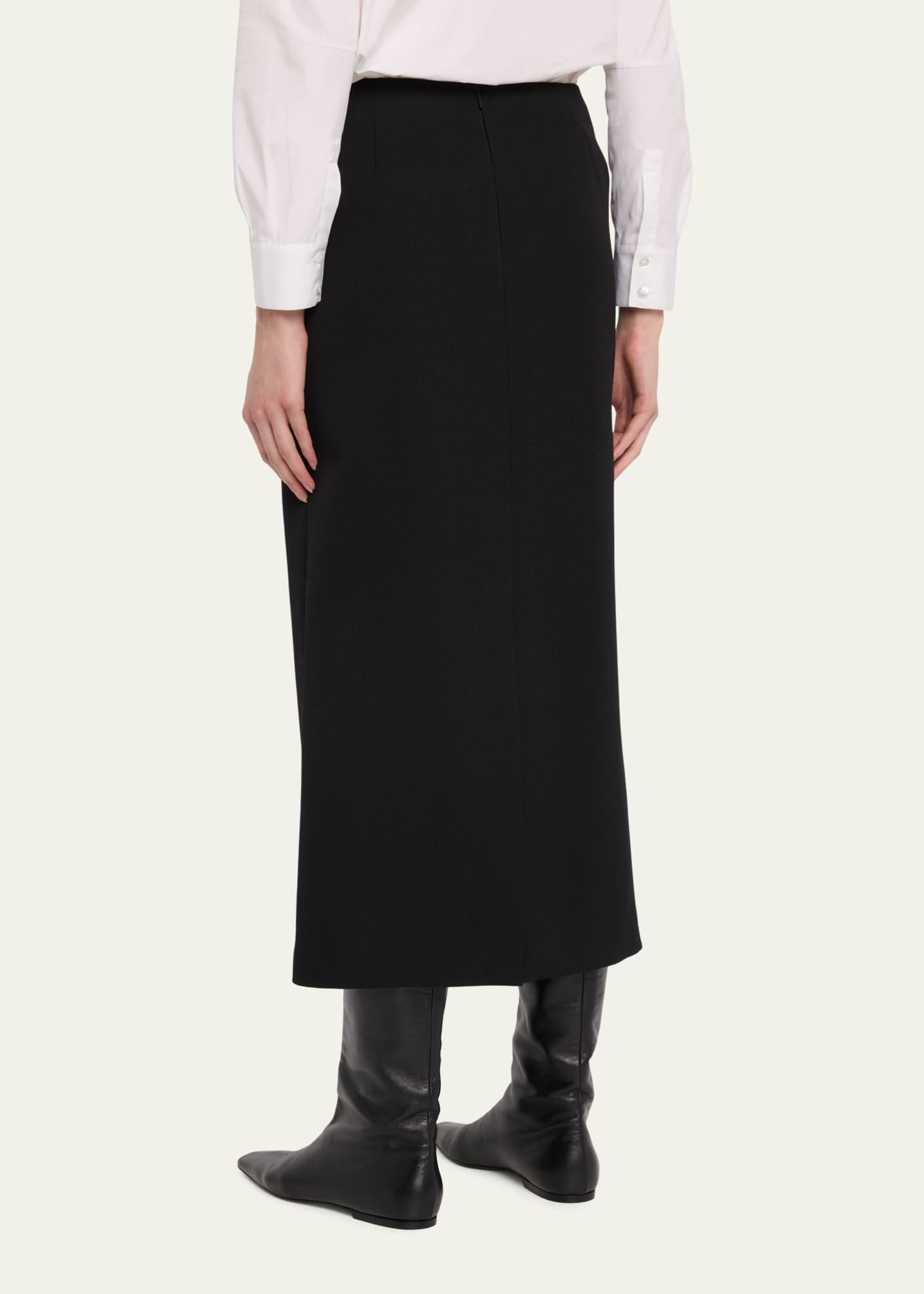 THE ROW Kassie Wool Midi Skirt - Bergdorf Goodman
