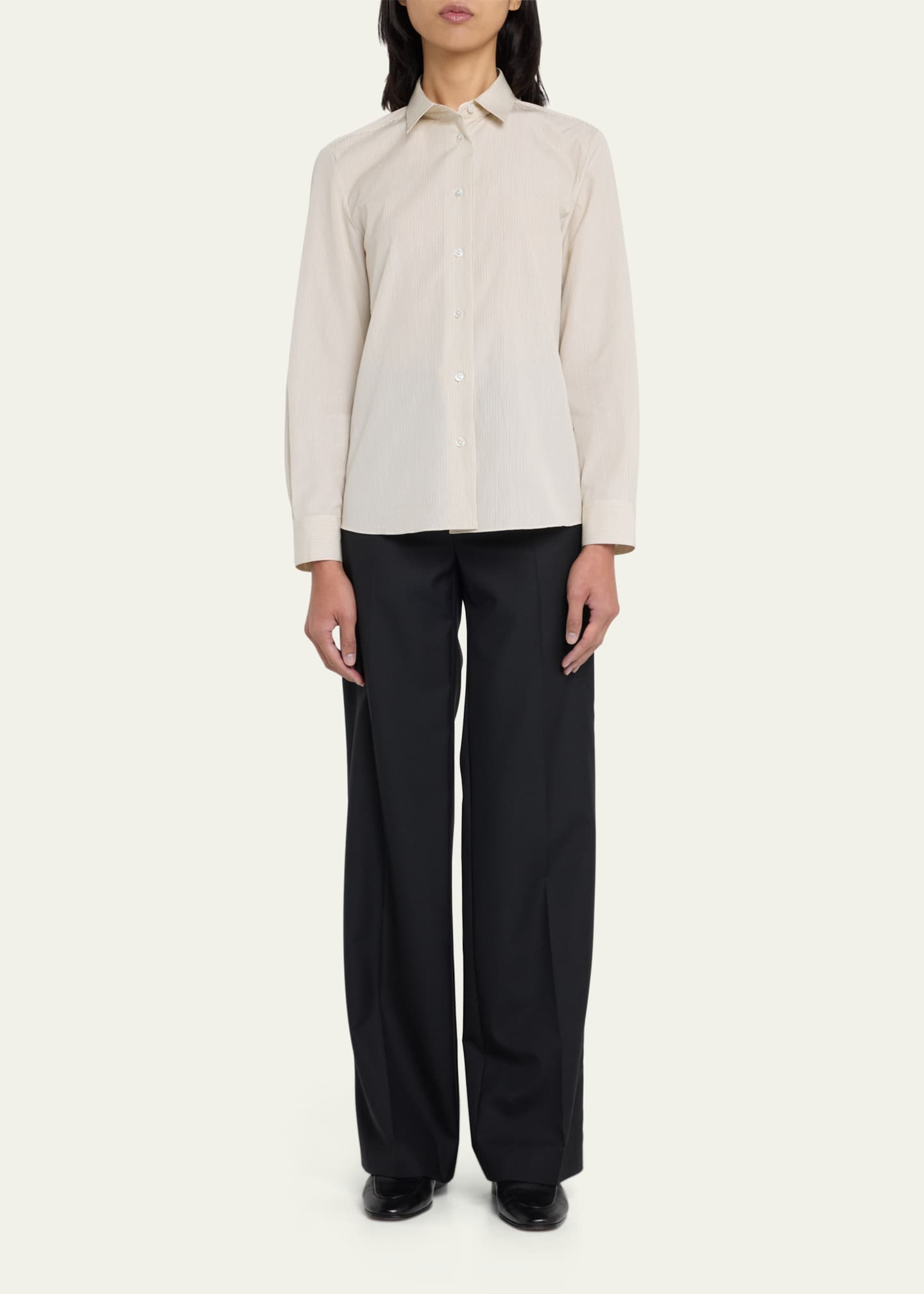 THE ROW Sadie Striped Collar Shirt Image 2 of 5
