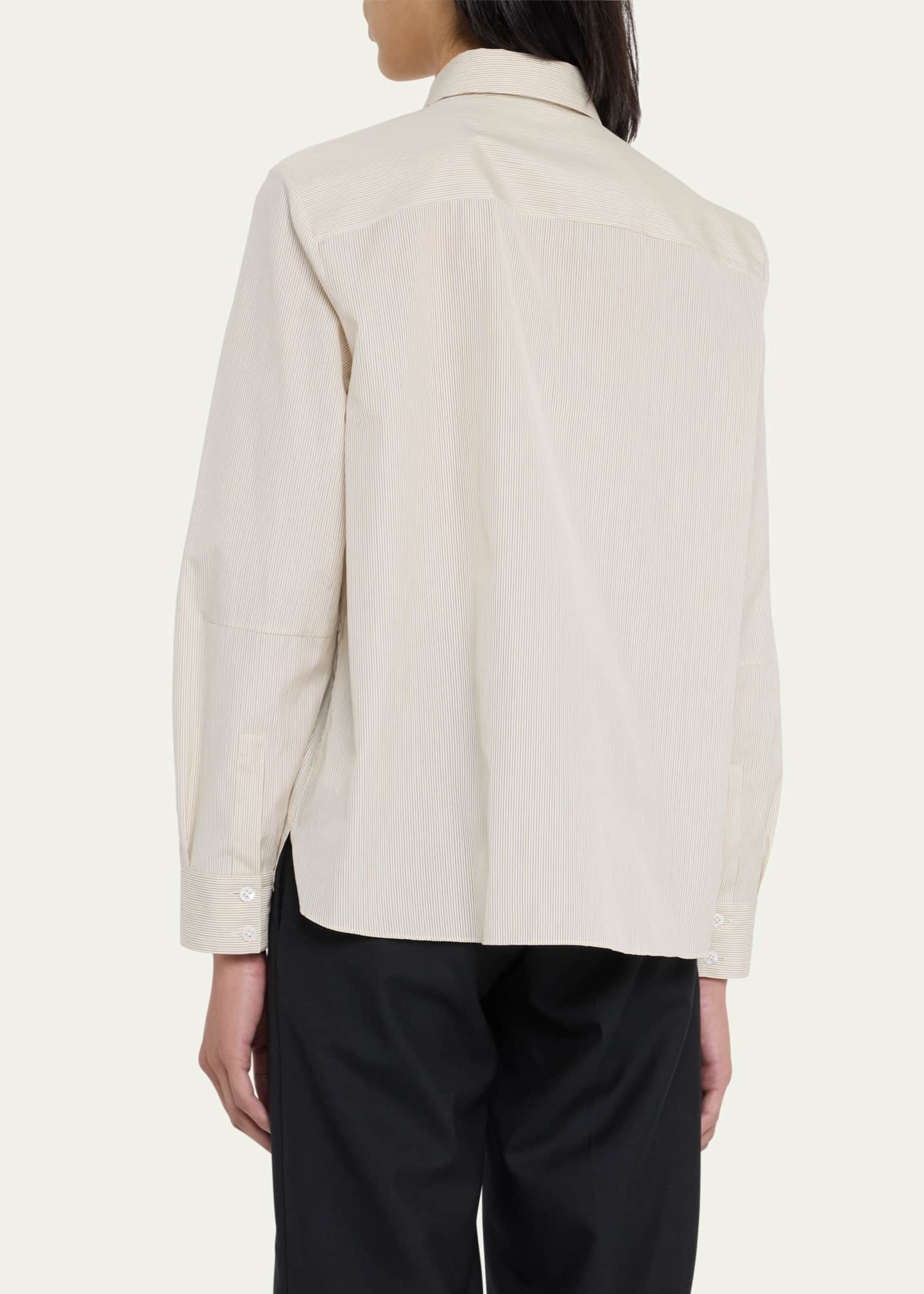 THE ROW Sadie Striped Collar Shirt Image 3 of 5