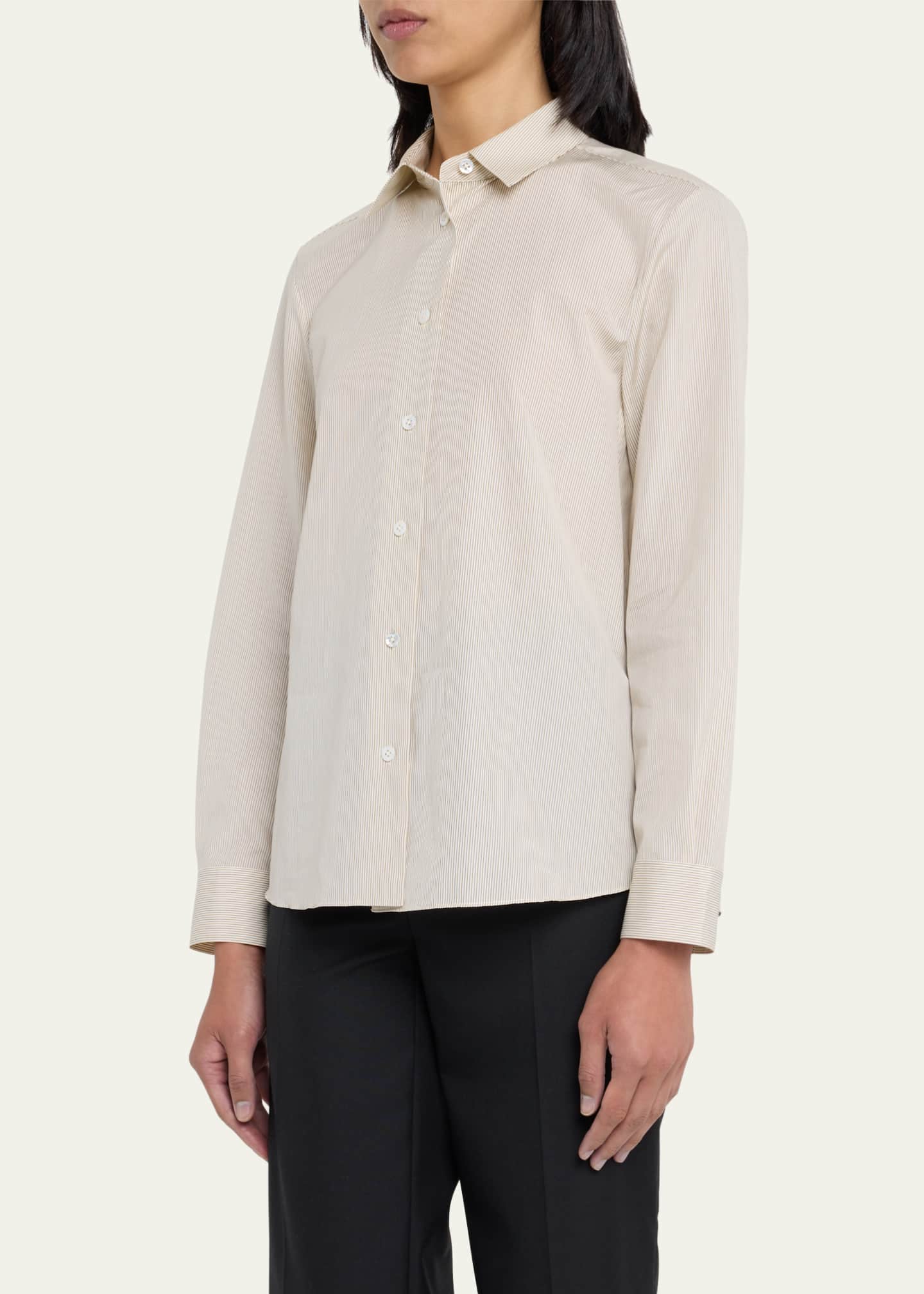 THE ROW Sadie Striped Collar Shirt Image 4 of 5