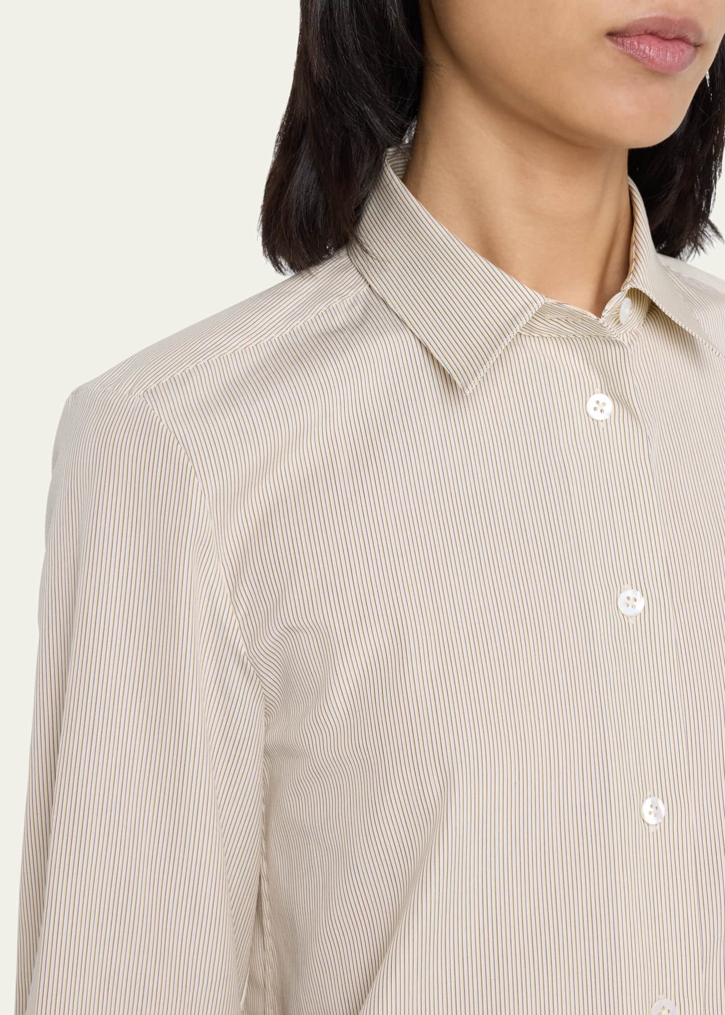THE ROW Sadie Striped Collar Shirt Image 5 of 5