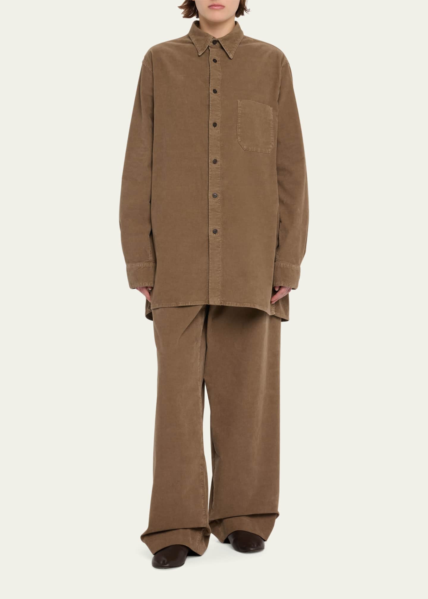 THE ROW Idro Corduroy Collared Shirt Image 2 of 5