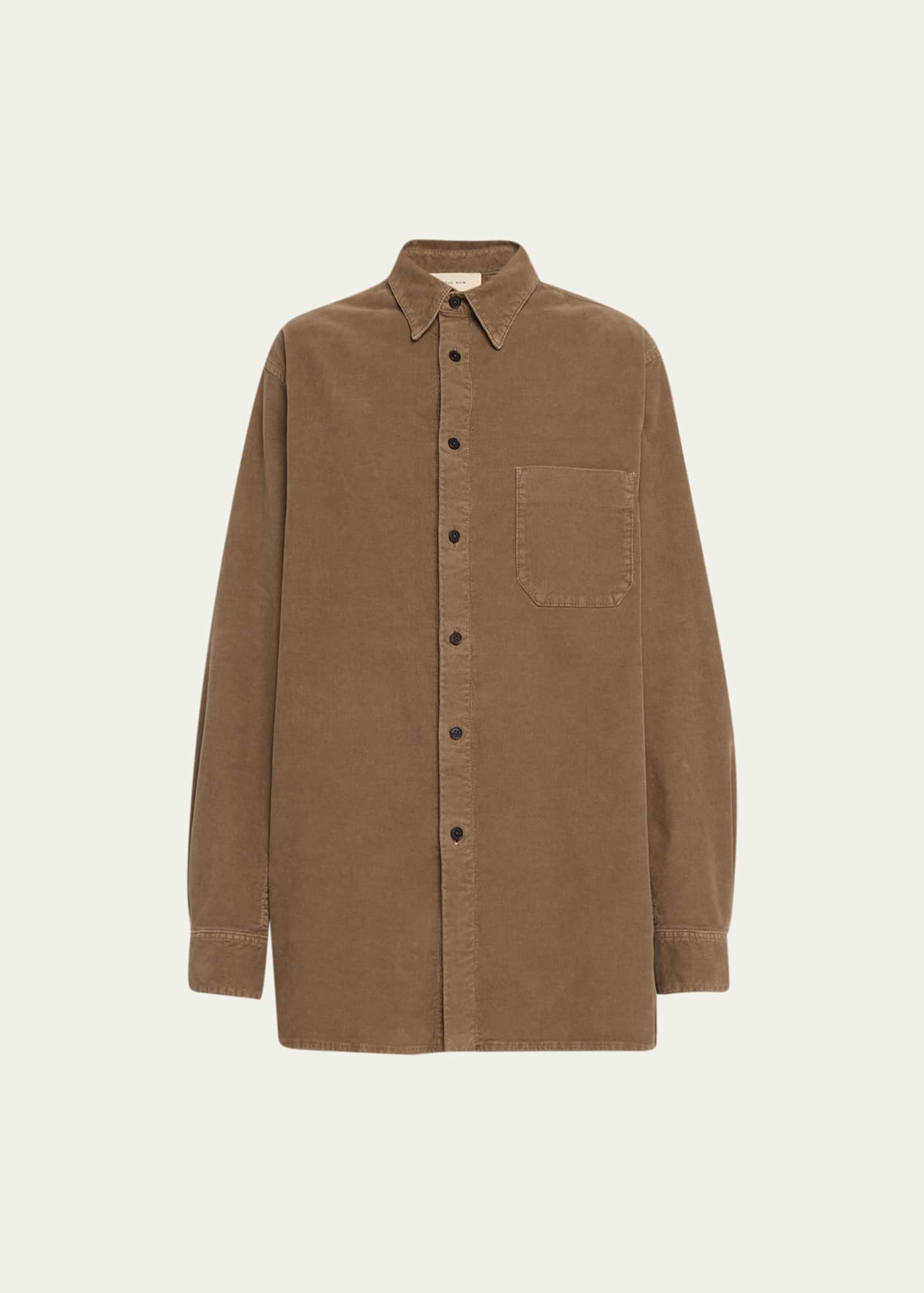 THE ROW Idro Corduroy Collared Shirt Image 1 of 5