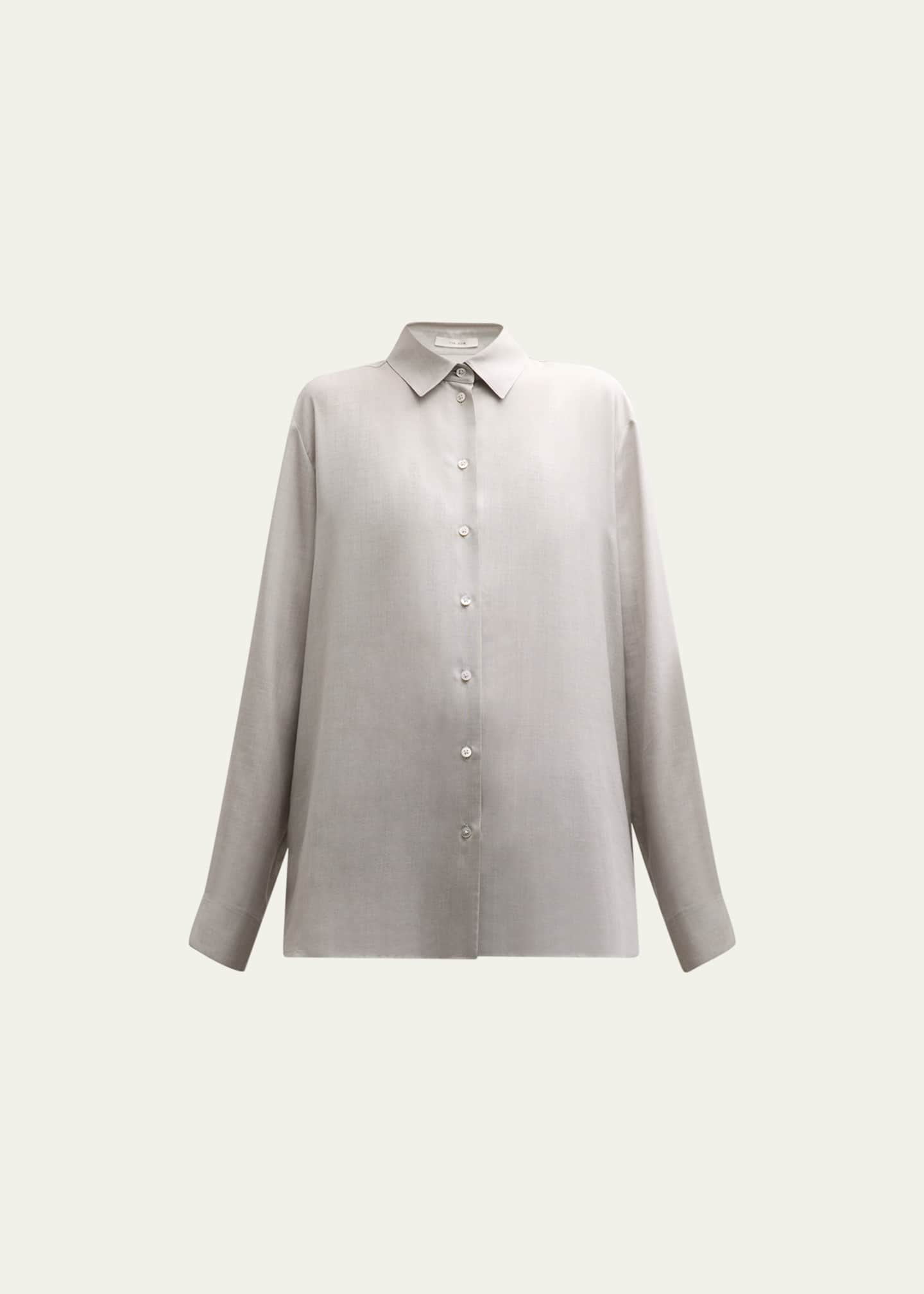 THE ROW Sisilia Button-Front Silk Shirt